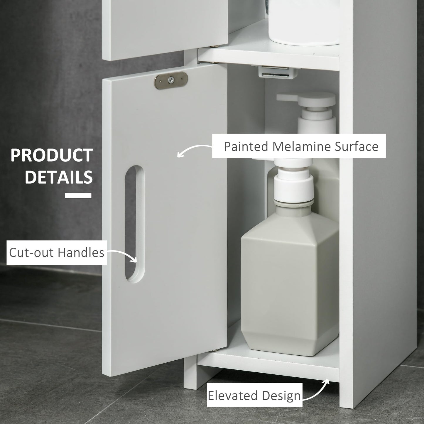 kleankin Modern Bathroom Storage Cabinet Freestanding Open Shelves White