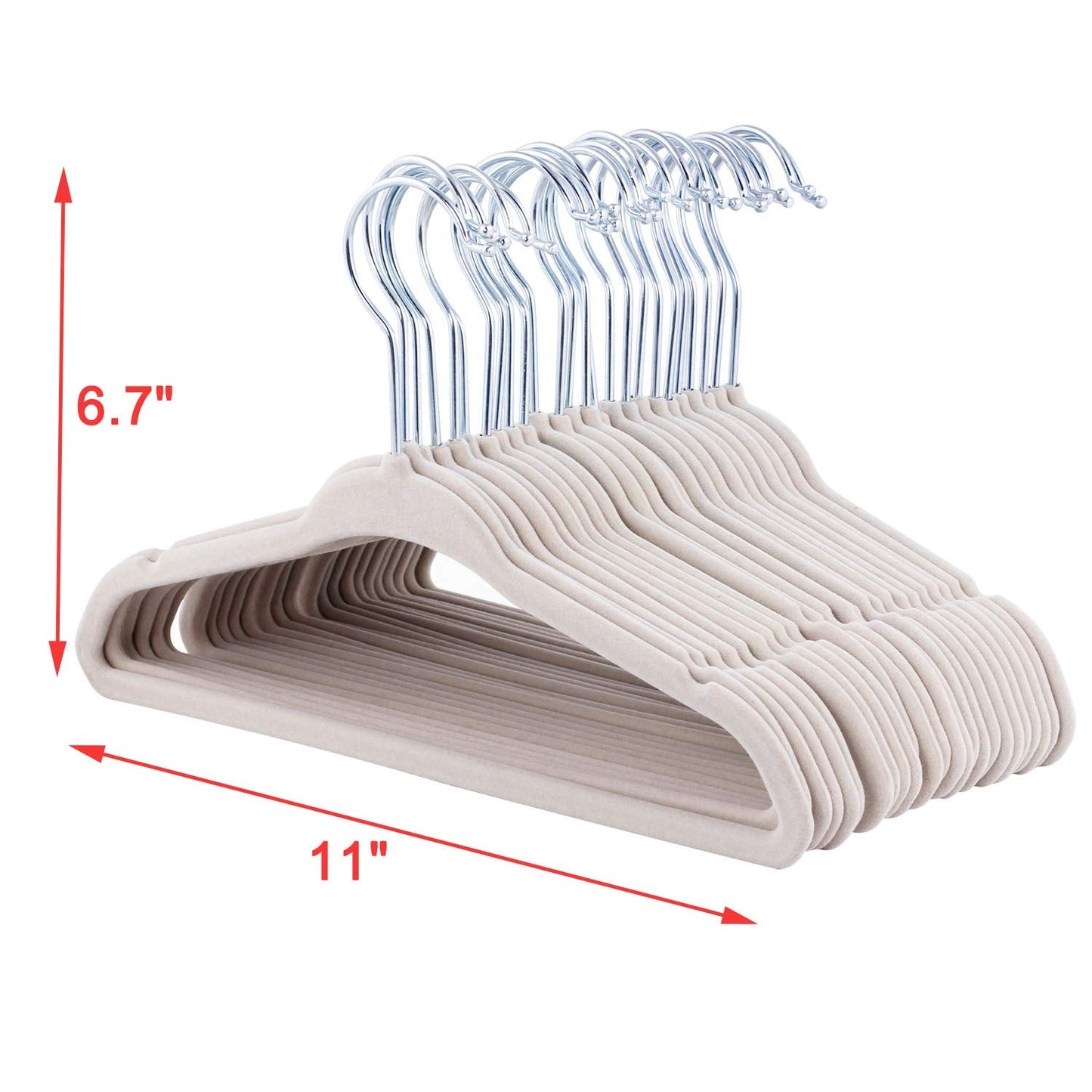 ETAOLINE Baby Velvet Hangers for Kids Clothes, 25-Pack Beige
