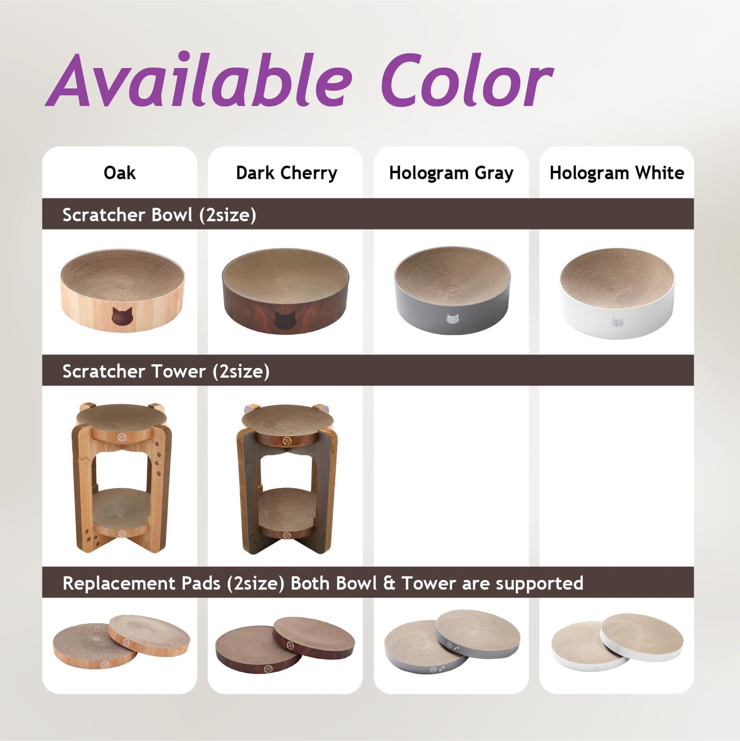 Necoichi Cozy Cat Scratcher Bowl, 100% Recycled Paper, Chemical-Free Materials, No.1 sellr in Japan! (Tower (Oak), XL)