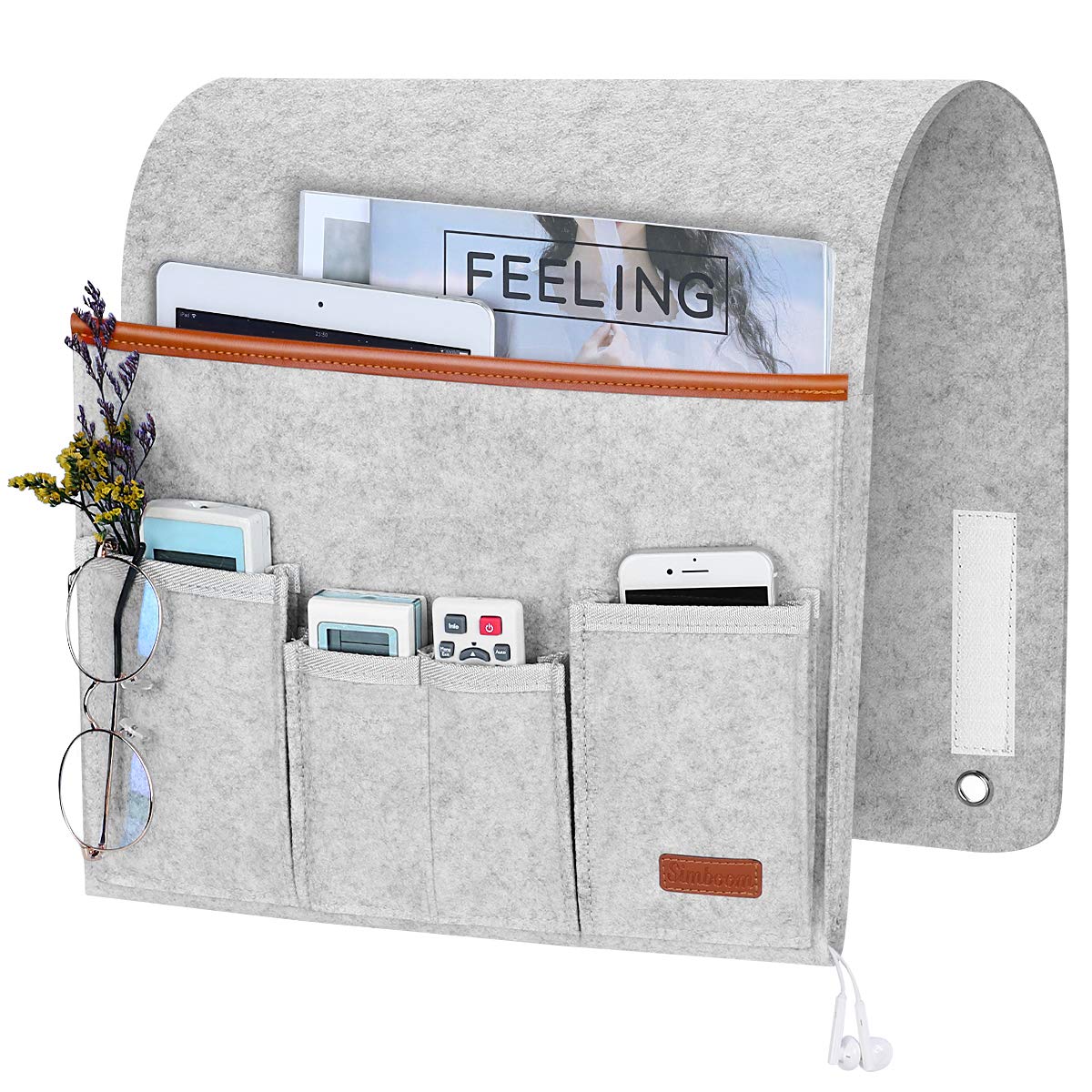 SIMBOOM Sofa Armrest Hanging Storage Bag - Light Grey