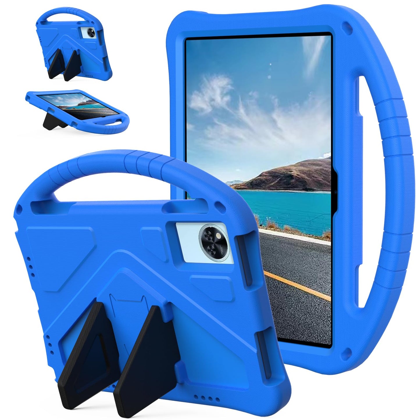 YRH for Doogee U11 Tablet Case 2025, Kids EVA Shockproof Cover with Stand Handle (Blue)
