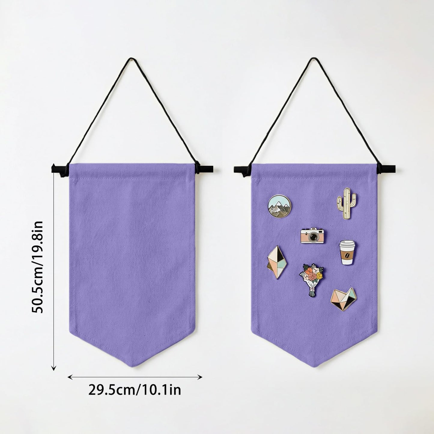 GAZIL Pin Badge Display Organizer, Canvas Brooch Holder Banner for Pin Badges, Rosette & Enamel Pin Storage Case