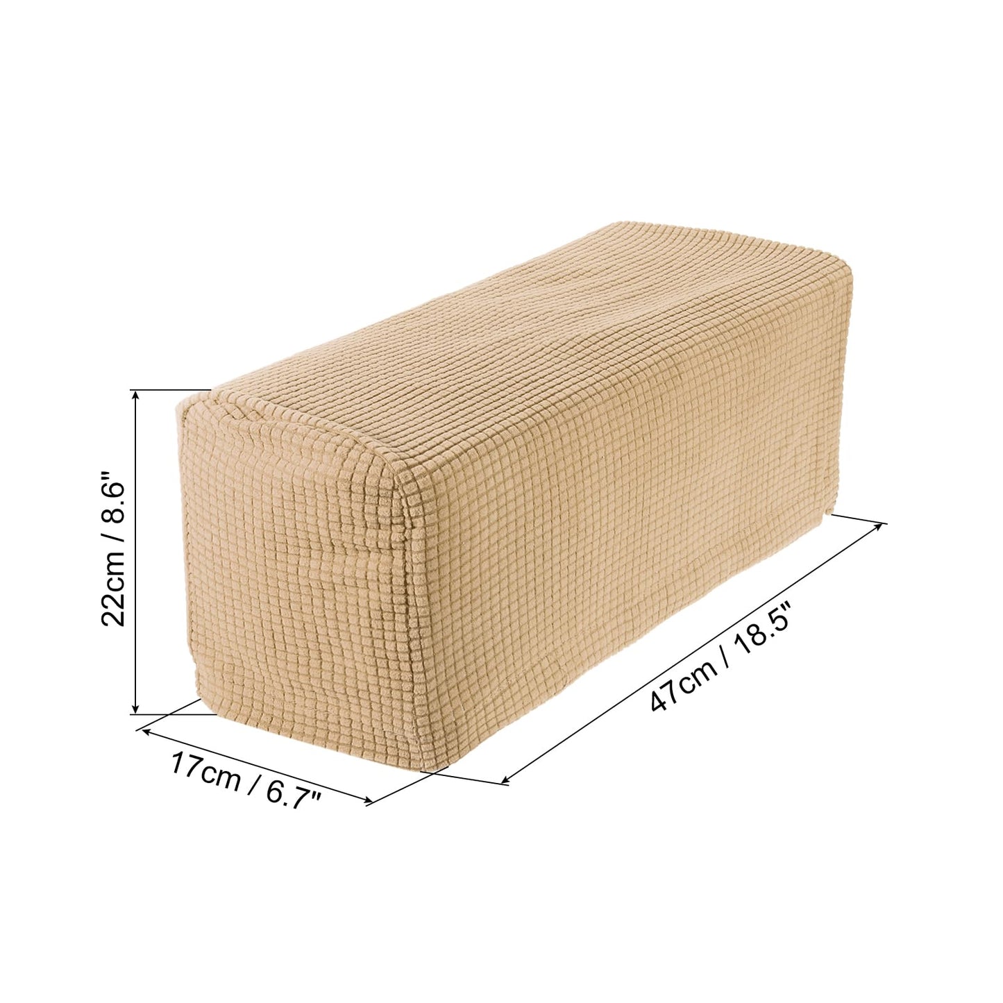 sourcing map 2pcs Stretch Armrest Covers for Chairs/Sofas, Couch Arm Covers with Twist Pin, Furniture Protector Slipcovers Khaki