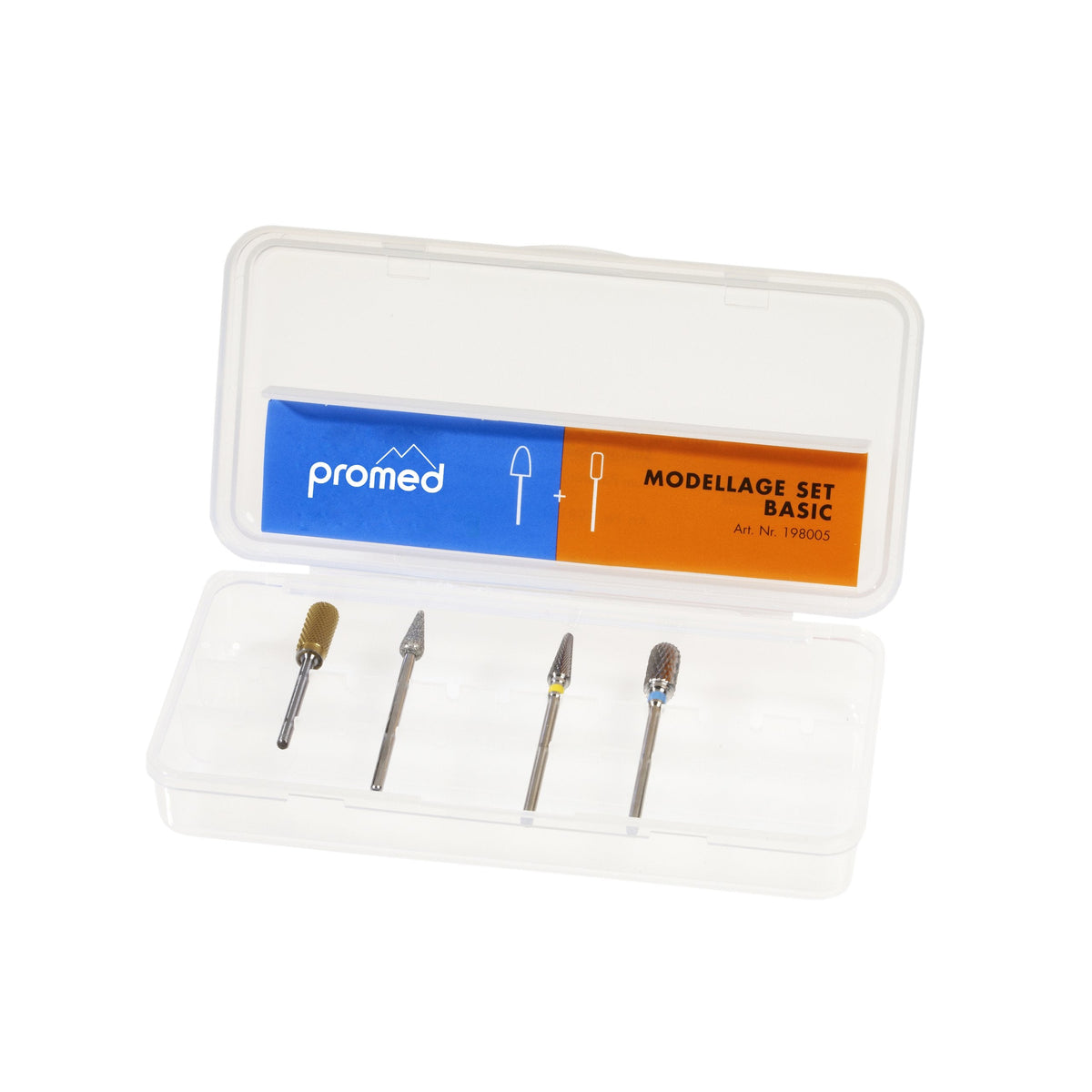 Promed Basic Sanding Set 4 Sanding Bodies for Artificial Nail Modelling Bit Set Nail Cutter Attachments Accessories for Promed Cutter Shank Diameter