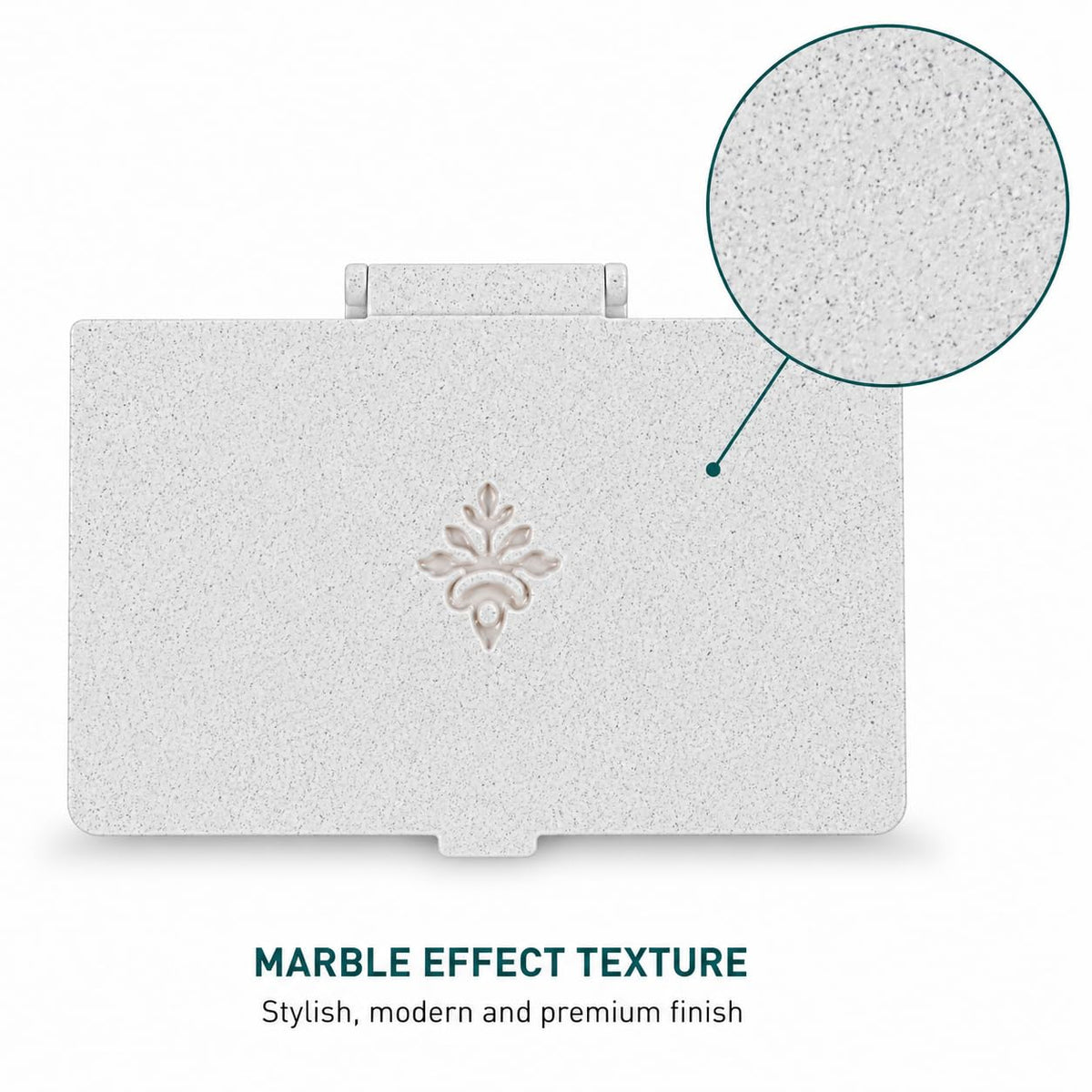 FlosSafe Interdental Brush Holder - TePe Compatible Dental Storage Box | Ventilated Hygienic Organiser - Countertop Marble effect