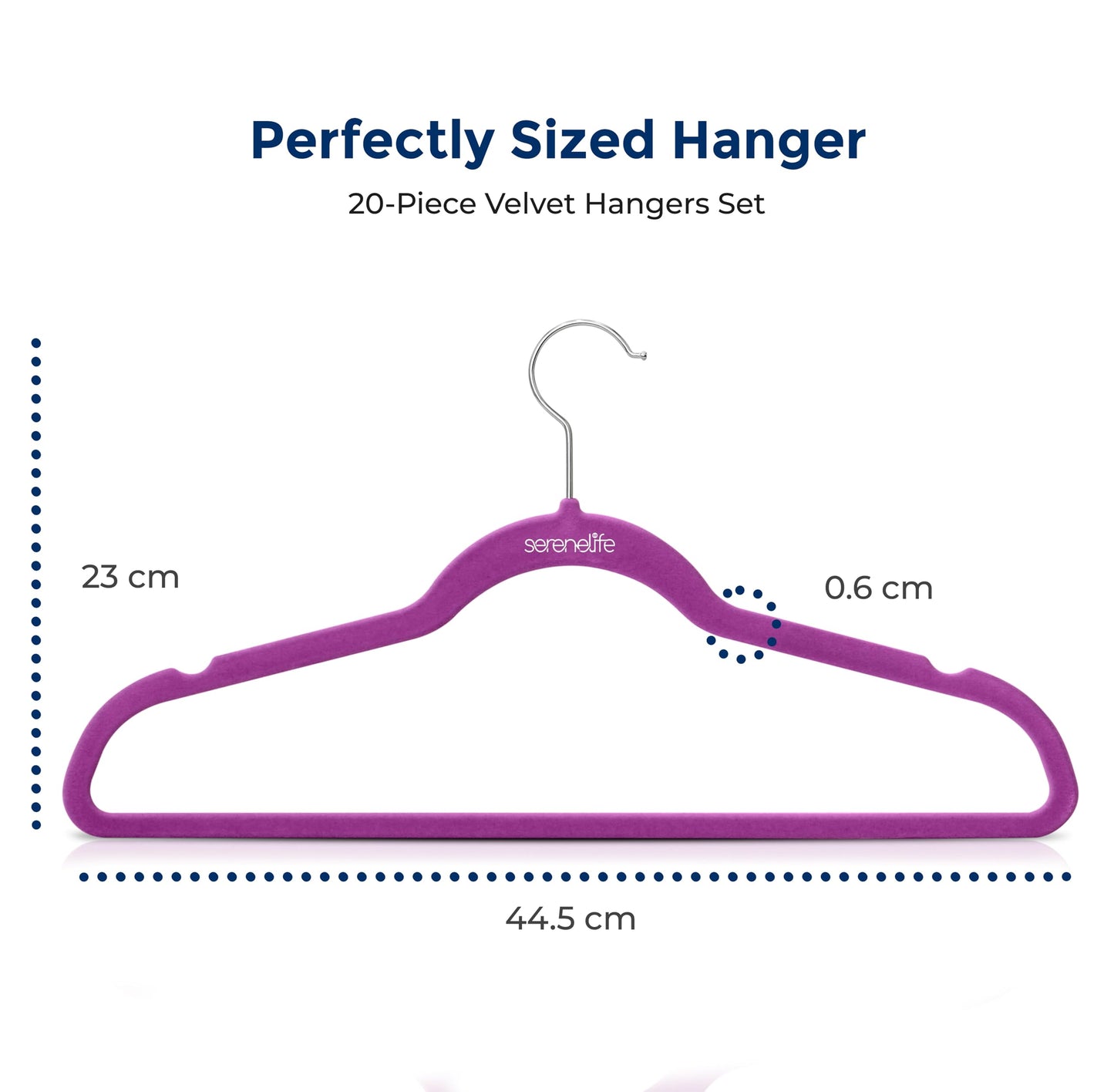 SereneLife Velvet Hangers 20 Pcs, Non Slip Heavy Duty Hanger Set with 360° Swivel Hook, Smooth Velvet Finish to Protect Fabric, Lightweight