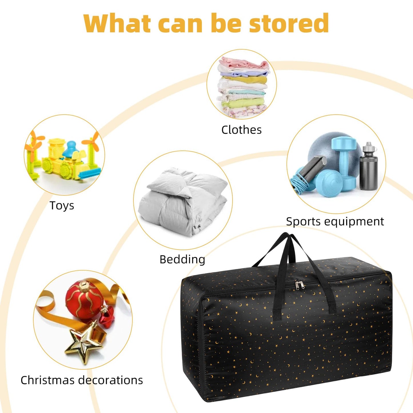 4 pack Extra Large storage boxes with lids, Big Heavy Duty Waterproof Moving Clothes Boxes Storage Bags Containers for House