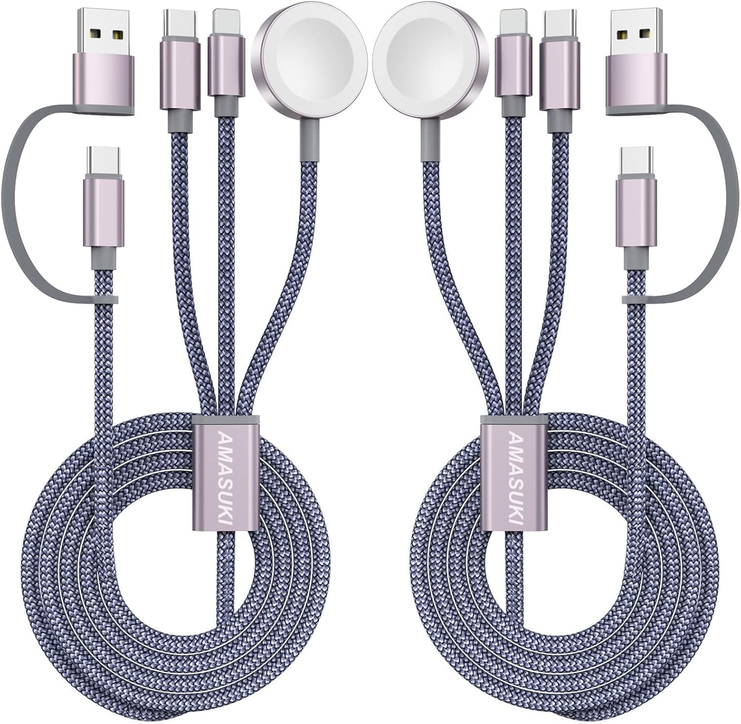 2Pack Upgraded 3 in 2 USB C Cable for Apple Watch iPhone Charger USB C Multi Charger Cable Compatible with iWatch Ultra/SE/11/10/9/8/7/6/5/4/3/2/1 &
