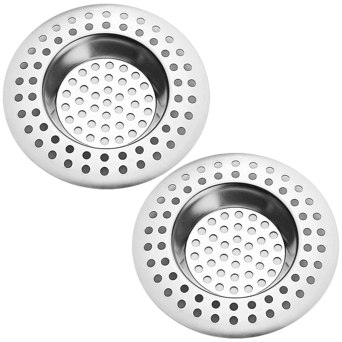 Tomario Stainless Steel Kitchen Sink Strainer Plug, Standard Strainer Drain Protector Hair/Food Catcher for Bathroom, Kitchen, Shower