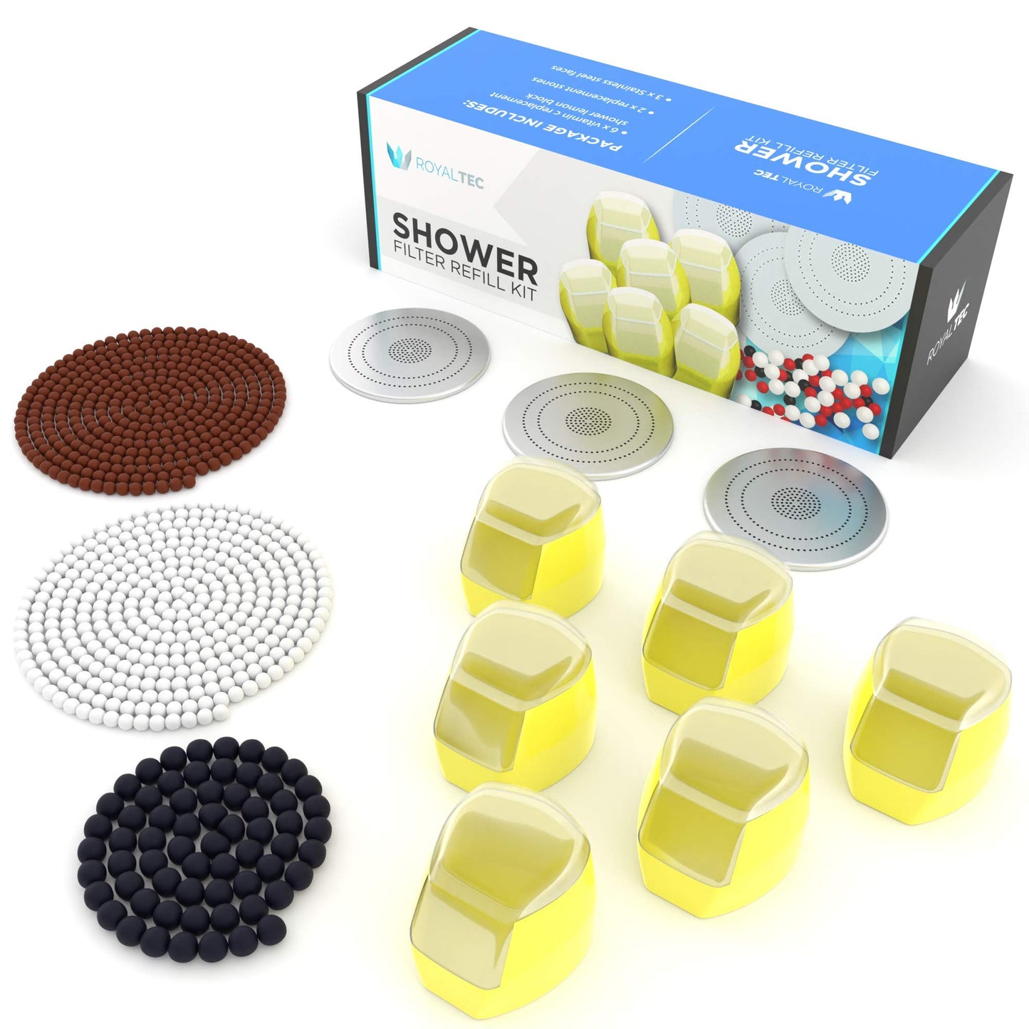 Vitamin C Filtered Shower Head Refill Pack ? Softens Hard Water ? Fluoride & Chlorine Filter ? Boosts Pressure, Saves Water ? Includes 6 Vitamin C