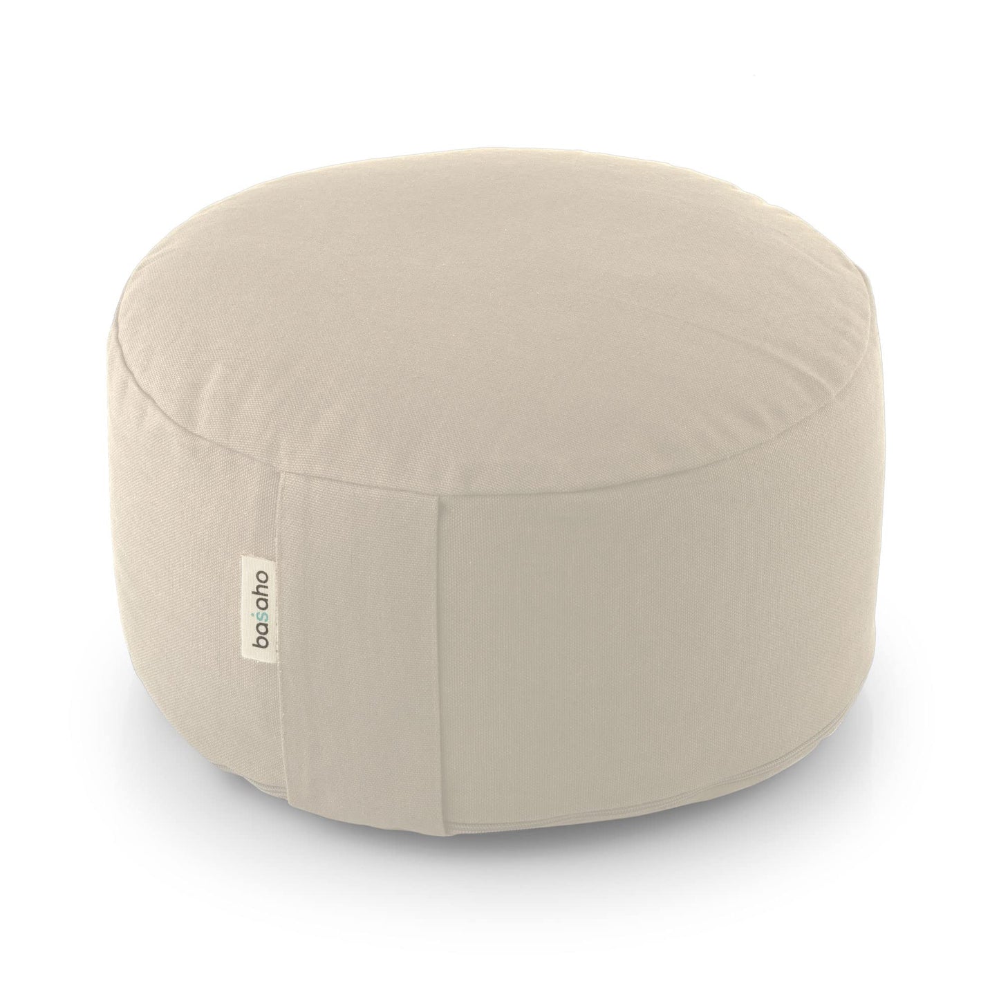 basaho WHEEL Zafu Meditation Cushion | Organic Cotton | Buckwheat Hulls | Removable Washable Cover (Natural)