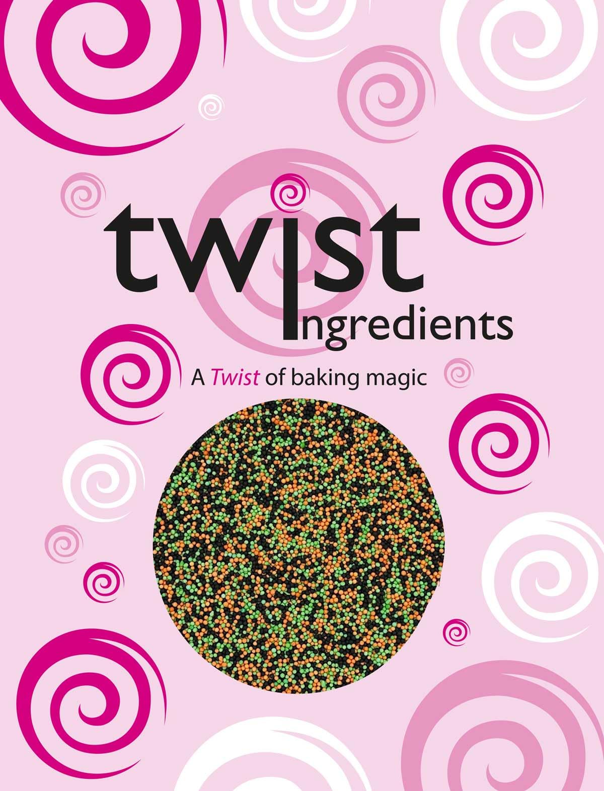 Twist Ingredients - 100s and 1000s - Halloween Mix Cake Topper Sprinkles - 800g Edible Matt Ball Cupcake Decorations - Party Sprinkles, Great For