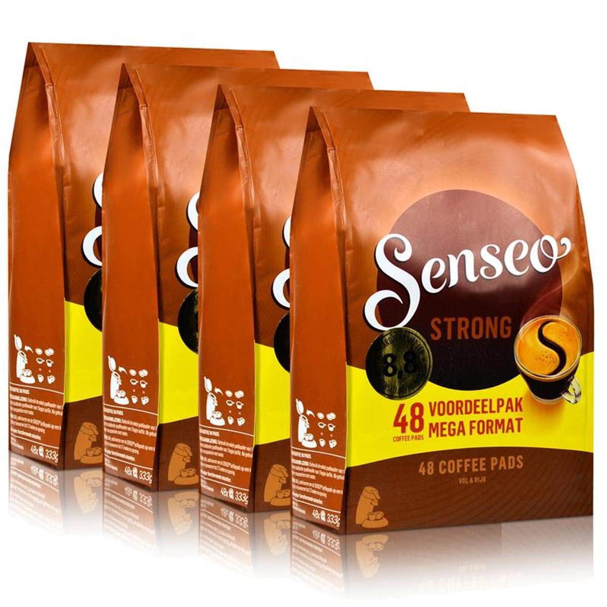 Senseo Dark / Strong Roast, Pack of 4, 4 x 48 Coffee Pods (192 Pads)