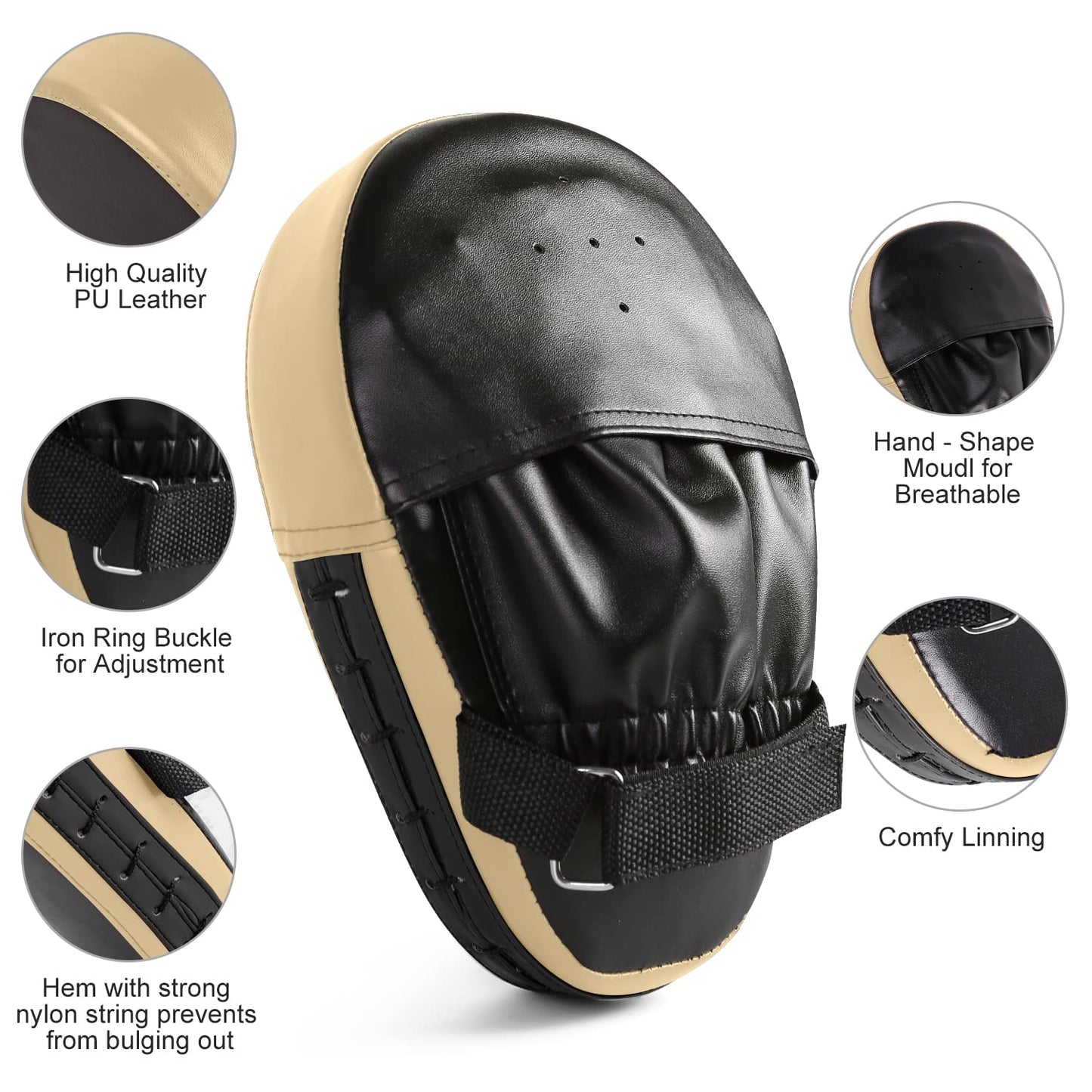 Odoland Punching Mitts and Kick Pack Set, Boxing Mitts Focus Pads, Taewondo Kick Pad, Great for Boxing, Kickboxing, Karate, Muay Thai, Boxing Training