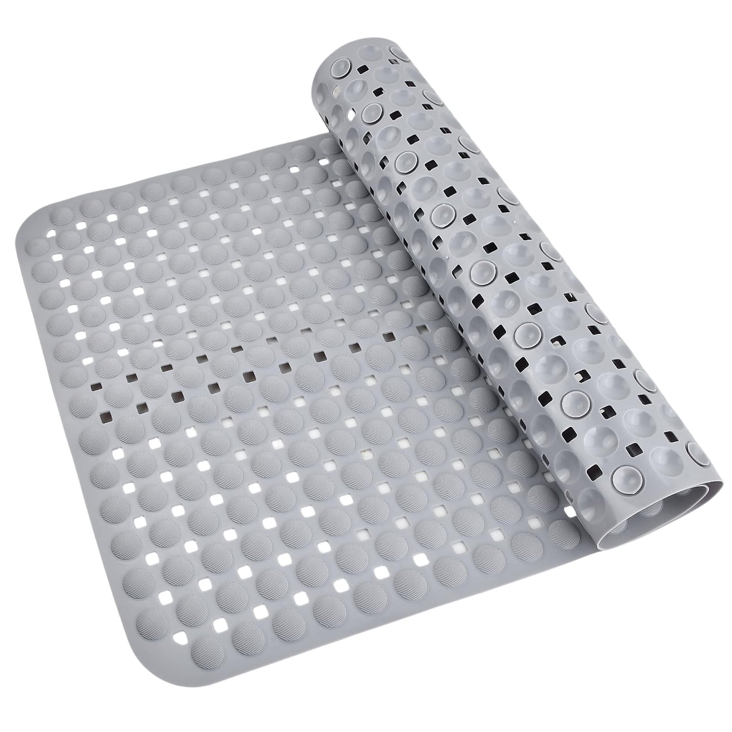 Culinavog Square Shower Mat With Powerful Suction Cups, Bath Mat Non Slip Anti Mould, PVC with Strong Suction Cups Grip and Drain