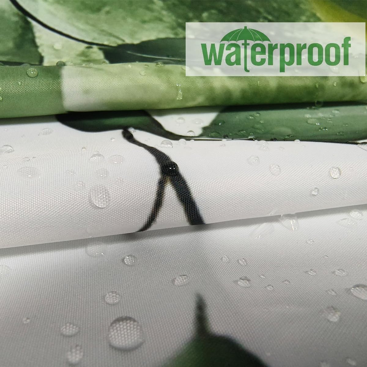 NEJLCTOROUS Leaves Shower Curtain, 3D HD Nature Green Leaves Bathroom Curtains, Waterproof Shower Curtains