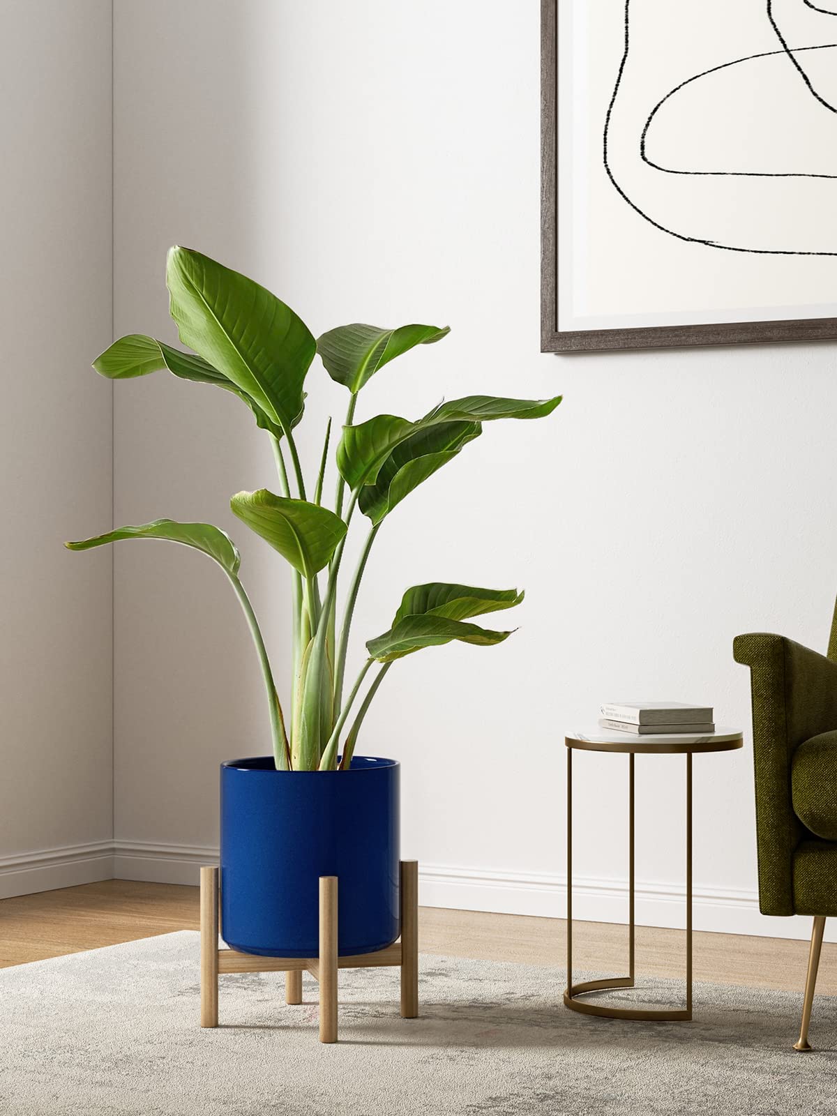LE TAUCI 15+20+25 cm Plant Pots Set, Ceramic Planters for Indoor Plants, Mid-Century Modern Flower Planter Pots with Drainage Hole and Plug, Cylinder