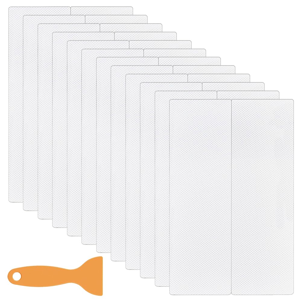 BENECREAT 24 Pcs Anti Slip Shower Stickers, PVC Bathroom Safety Stickers with Scraper