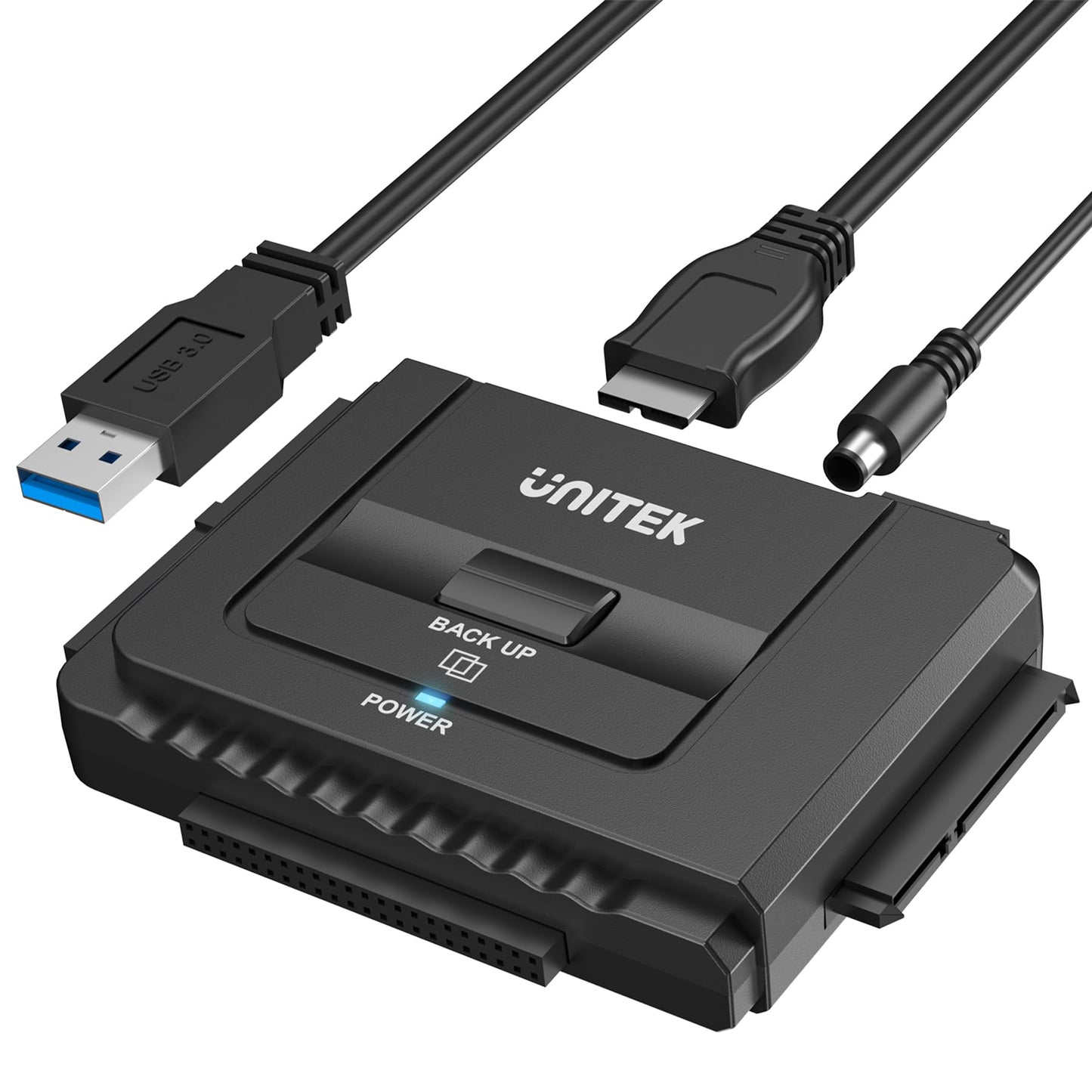UNITEK USB 3.0 to IDE SATA Hard Drive Adapter Cable, IDE External Converter for Universal 2.5/3.5 HDD/SSD, One Touch Backup Function and Restore