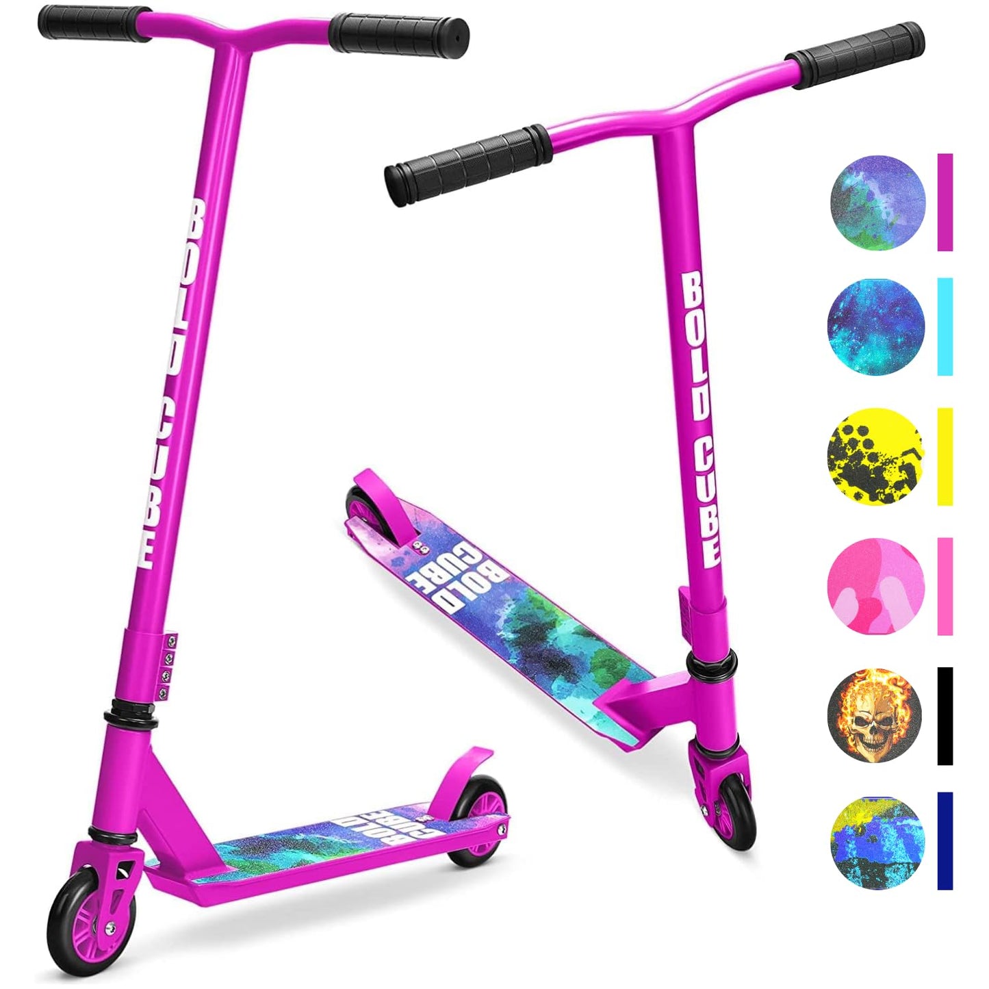 BOLDCUBE Stunt Scooter Purple for Kids Ages 6-12 8-12 Years | Freestyle Pro 360? | Aluminium Deck | ABEC 7 | Micro Crystalized Deck