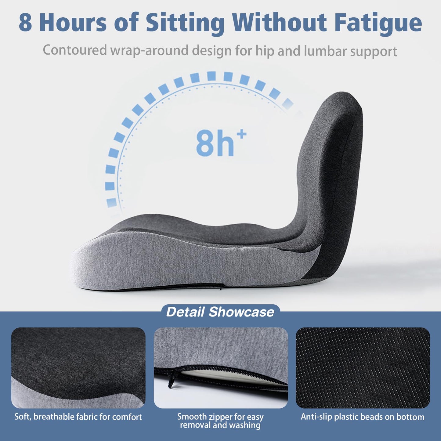 Seat Cushion & Lumbar Support Pillow, Memory Foam Car Seat Cushion
