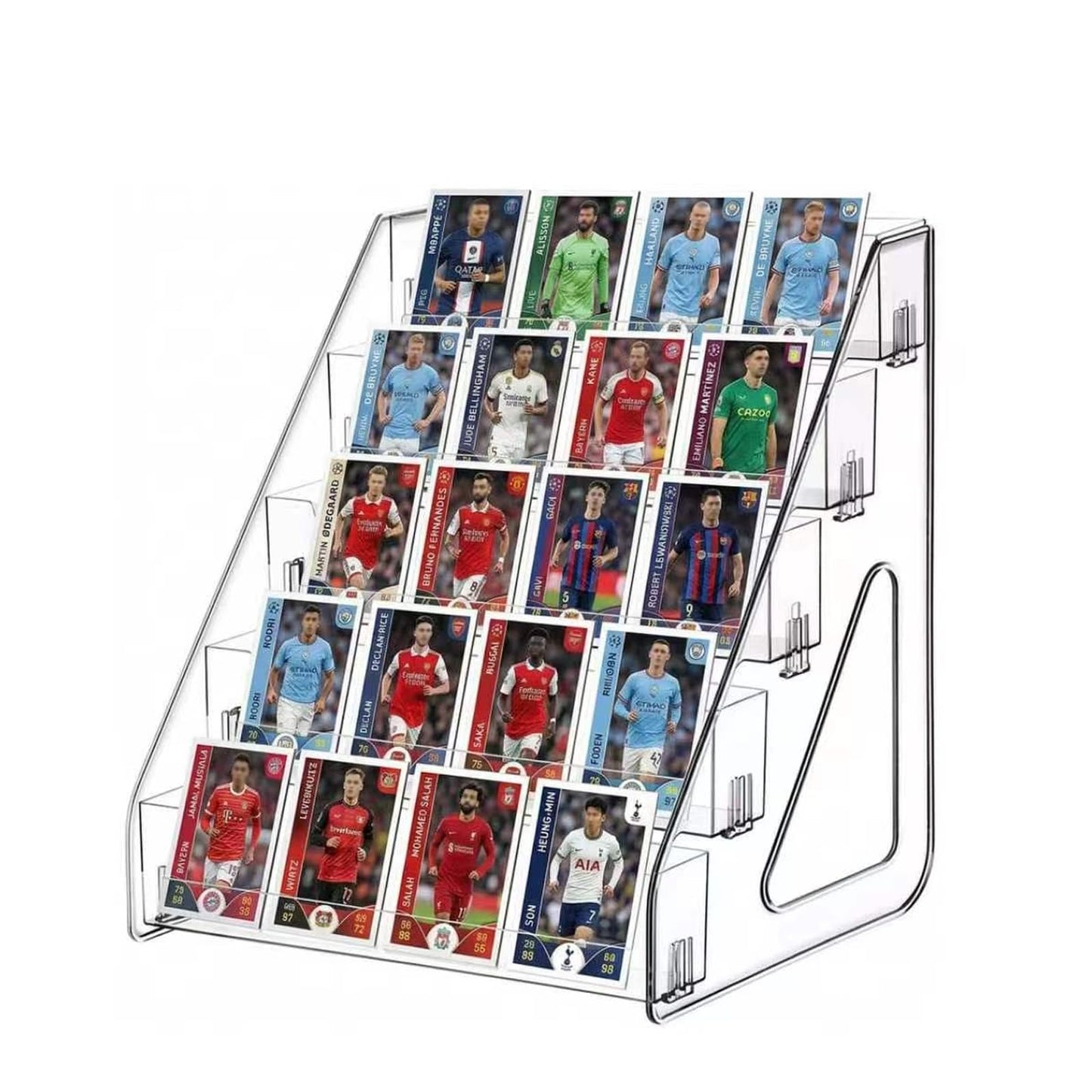 ToKinCen Trading Card Display Stand, 5 Tier 12" Acrylic Holder for Sports Graded Card