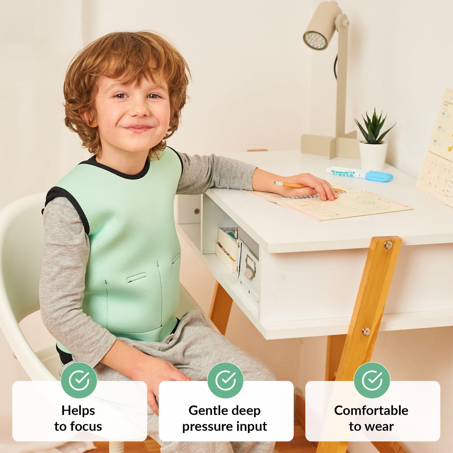 Weighted Vest for Kids | Provide Deep Pressure Comfort | ADHD Tools for Kids | Autism Sensory Clothing | Adjustable Weighted Vest | Weighted