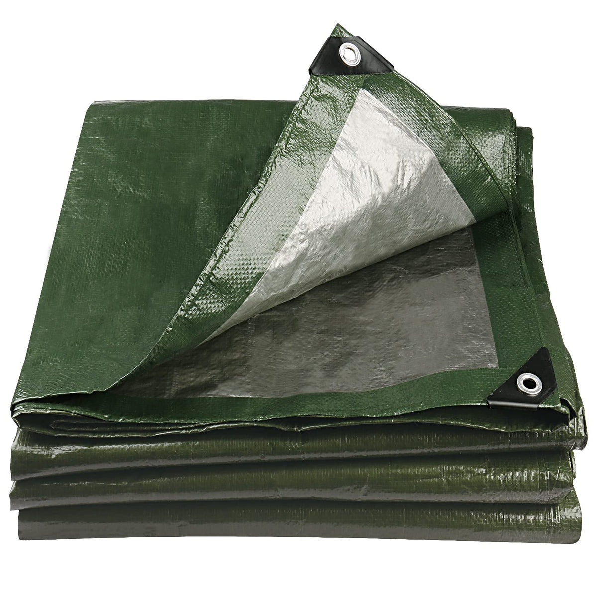 Onarway Tarpaulin Waterproof Heavy-Duty for Outdoor: 3m x 3m 105GSM UV/Tear Resistant PE Tarpaulin Sheet with Reinforced Grommets for Garden Furniture
