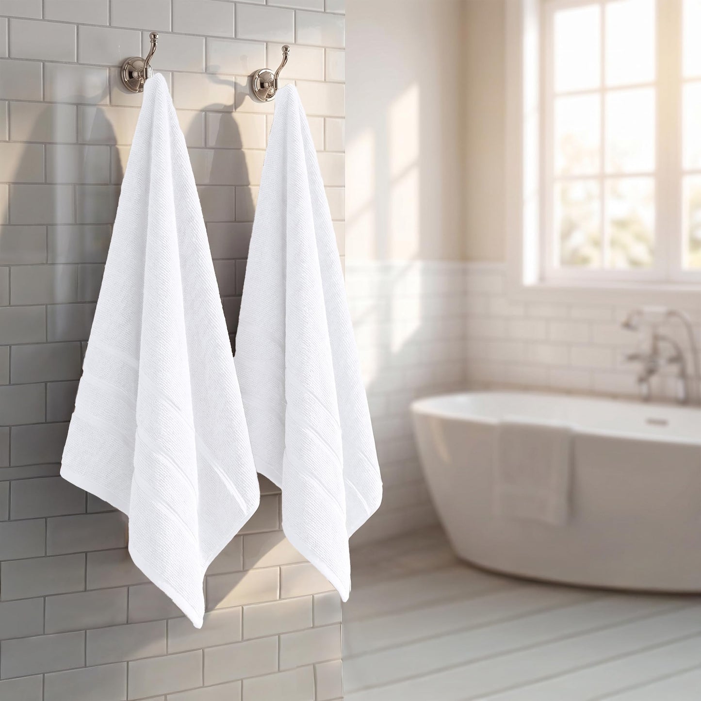 2 Pack Bathroom Towel I 100% Cotton I Highly Absorbent Towels I White