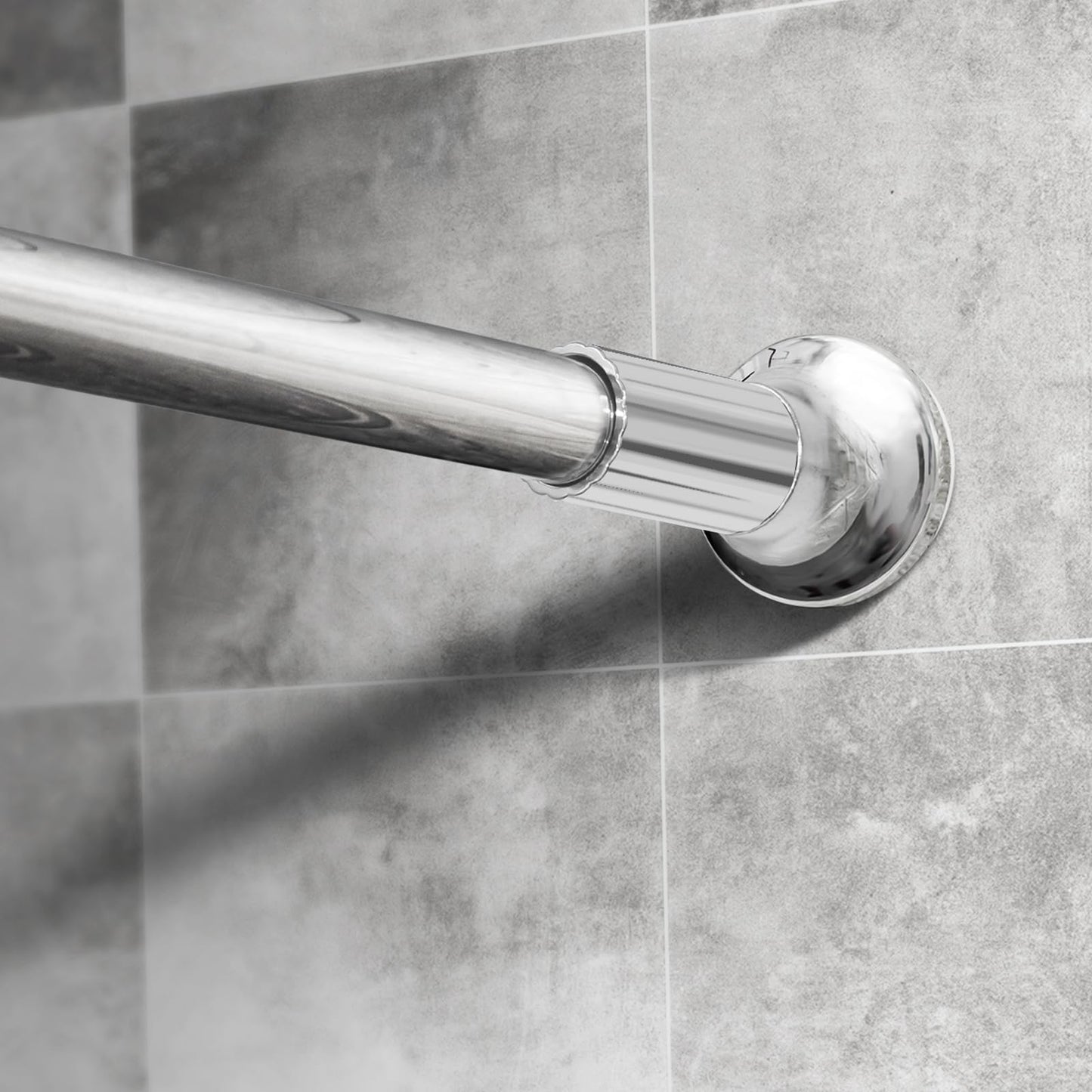 Dmore Stainless Steel Shower Curtain Rail 150-175cm Extendable Telescopic Rod Can Be Adjusted By Twisting Without Drilling Can Be Held Securely As