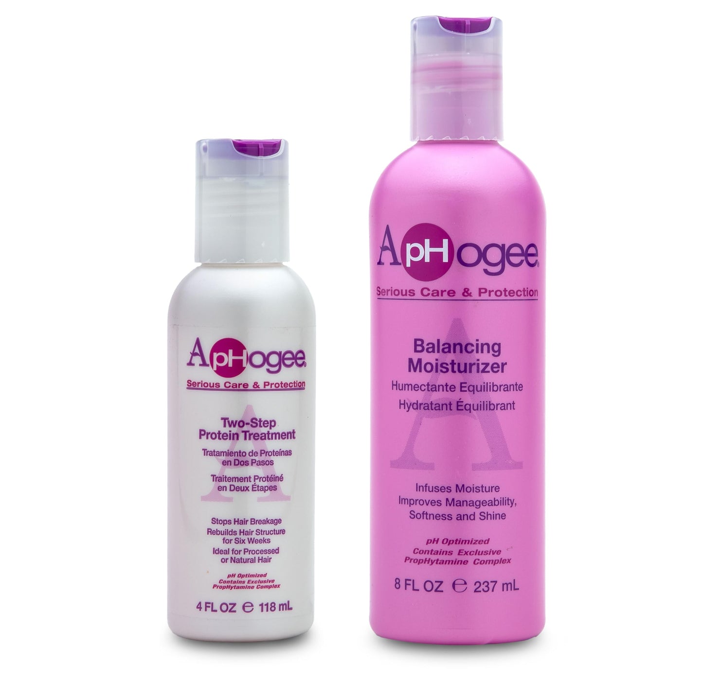 Aphogee Serious Hair Care Double Bundle (Balancing Moisturizer and Twostep Protein Treatment).
