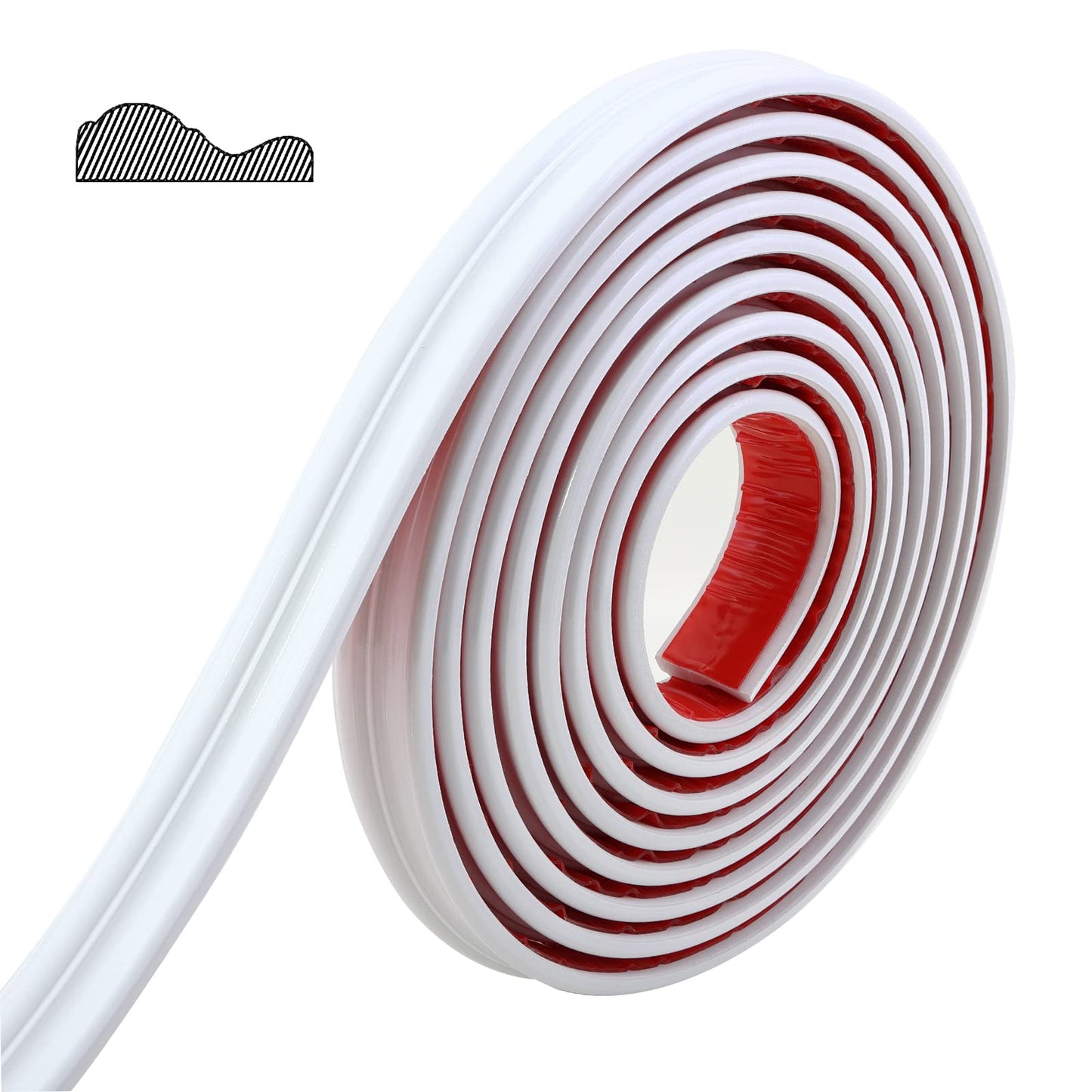Wall Molding Trim & Chair Rail | Peel and Stick Self-Adhesive Panel Moulding | DIY Home Decor on The Cabinet Door Mirror Frame, 5m x 32mm White
