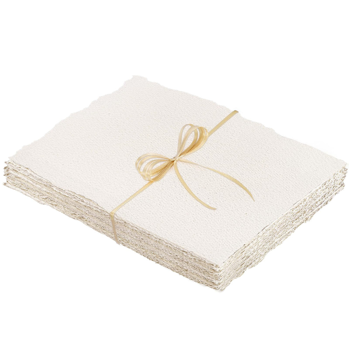 25 Sheets A4 Watercolour Paper 300 GSM, Handmade Cotton Deckled Edge White Textured for Watercolors, Wedding Invitations, Cards, Crafts
