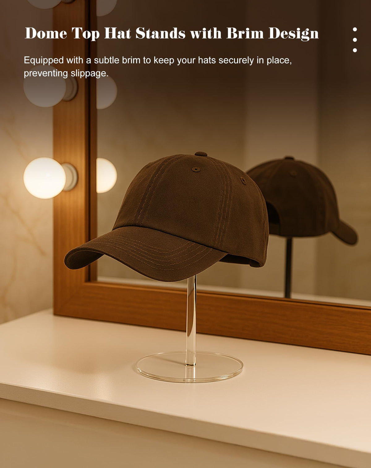 TINGSING Acrylic Hat Display Stand, 13'' Clear Hat Holder