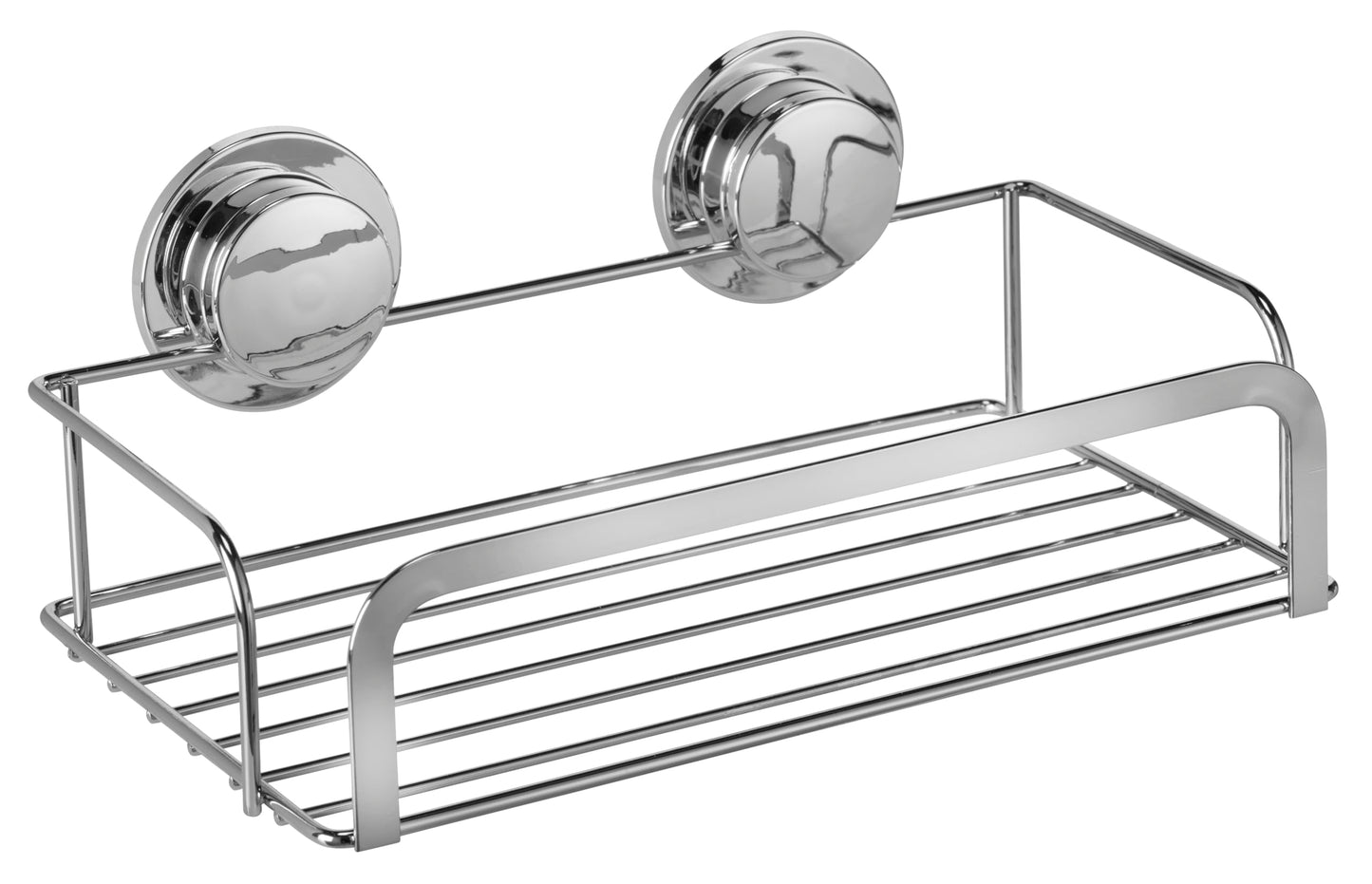 Croydex Stick 'N' Lock Adhesive Shower Caddy - No Drill Shelf for Shower or Bathroom with Sticky Pad, 5 Year Rust Free Guarantee with Chrome Plated