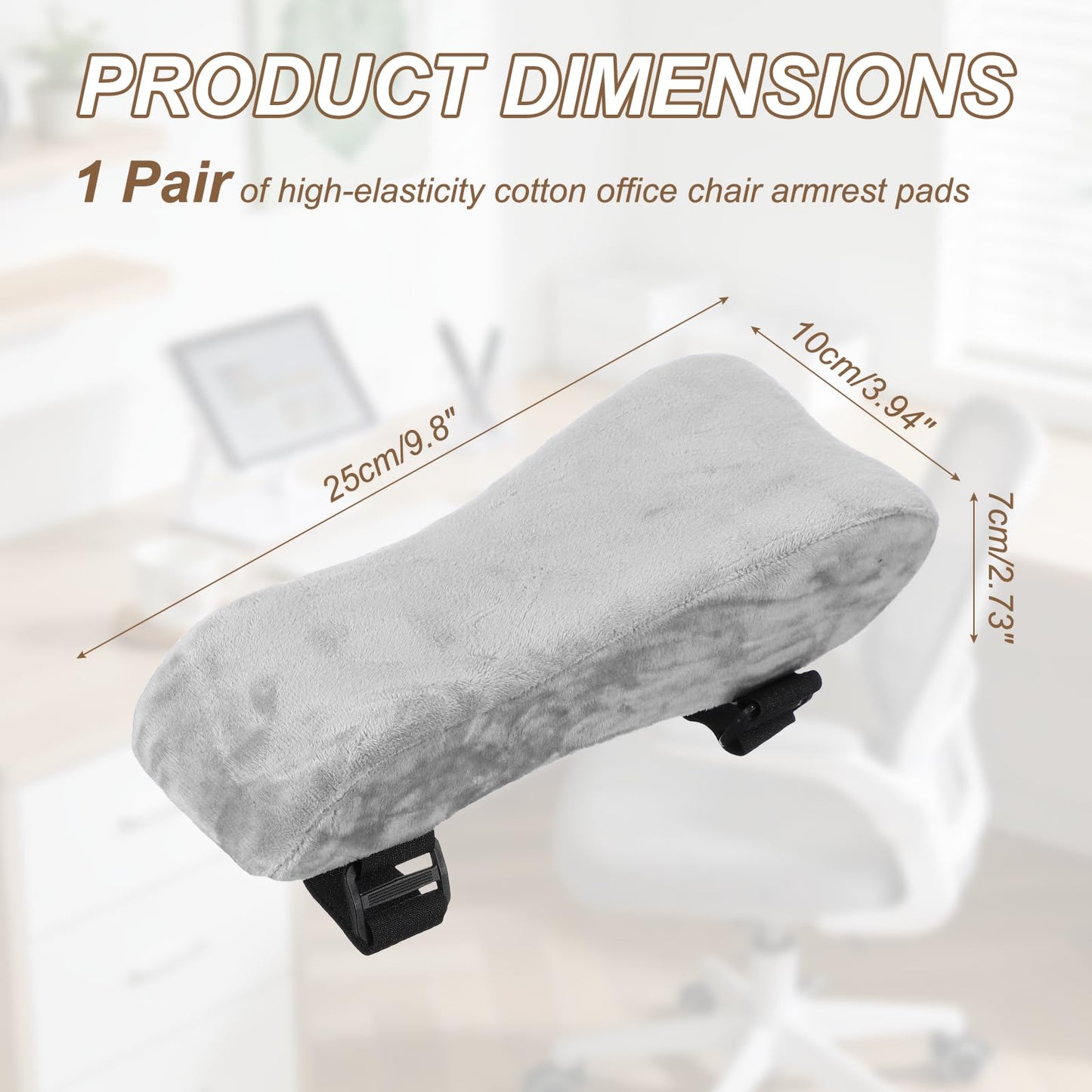 PATIKIL Office Chair Arm Pads, 1 Pair Office Chair Arm Cover Soft Office Chairs Armrest Pads Elastic Memory Foam Cotton Removable Washable for Desk