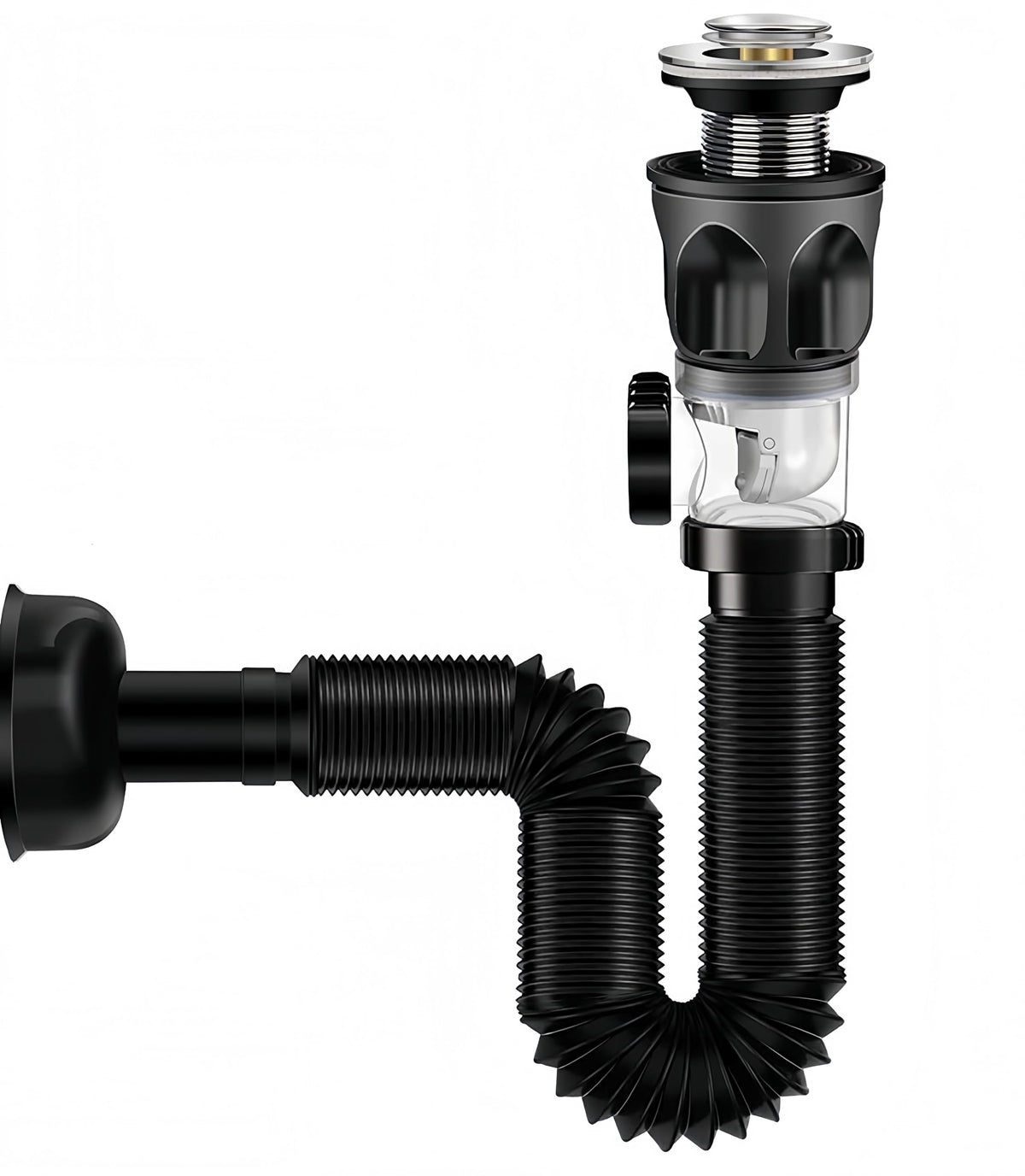 SopimusZ Bathroom Sink Drain Kit,Pop Up Basin Waste Drainer Kit, Universal Washbasin Drainer, with Flexible Drain Down Hose and Pop-Up Filter Sink