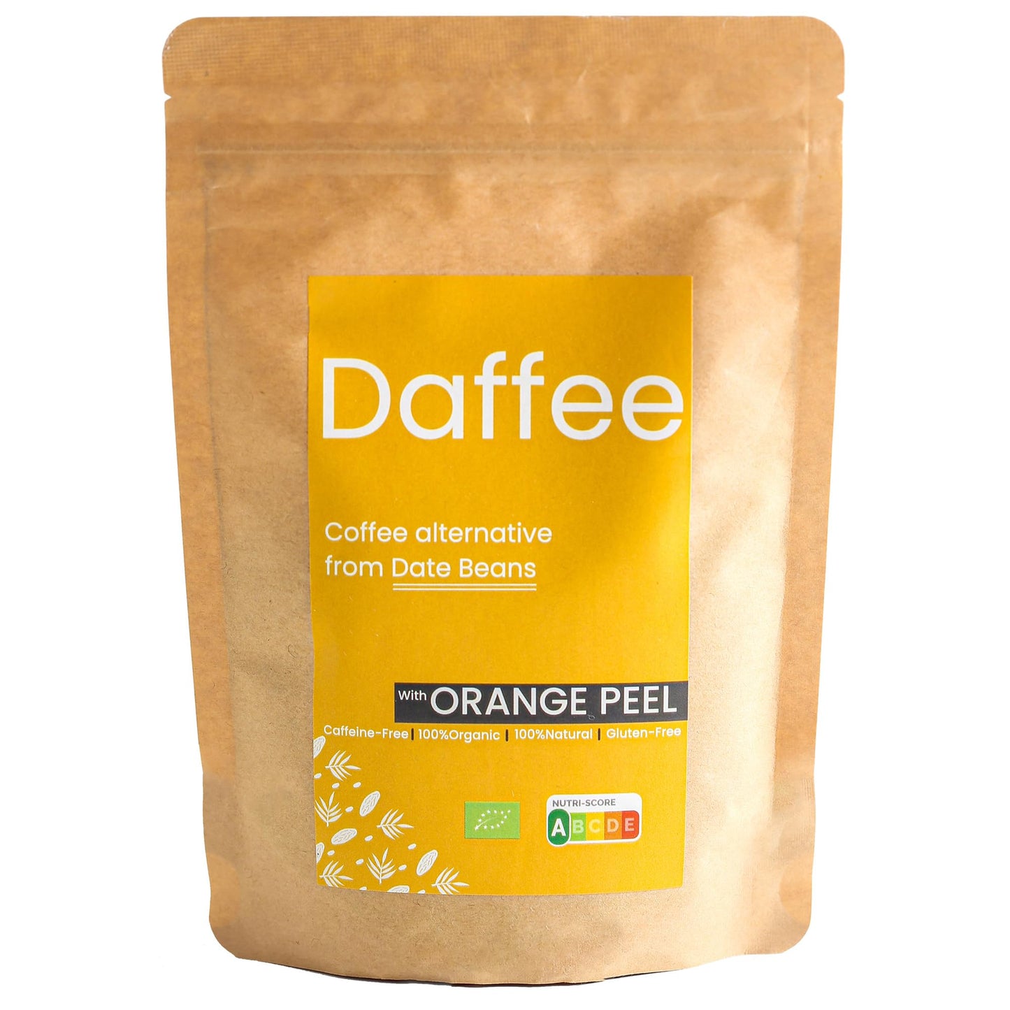 Daffee - Coffee Alternative From Ground Organic Date Beans and Natural Orange Peels | Caffeine Free Replacement - No CAF | Nutri Score A (250, Grams)