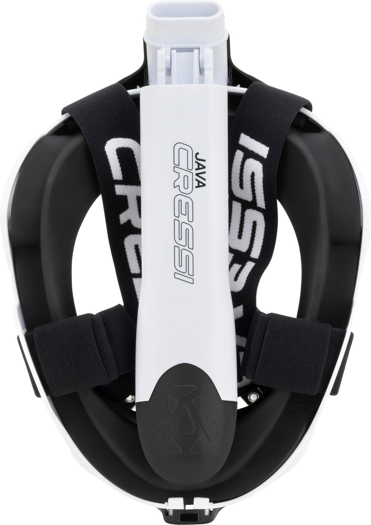 CRESSI Java Full Face Mask White/Black S/M-Unisex Full Face Snorkel Mask, Ultra Clear Anti Fog Lens, 100% Silicone, Snorkel Dry with Safety Valves,