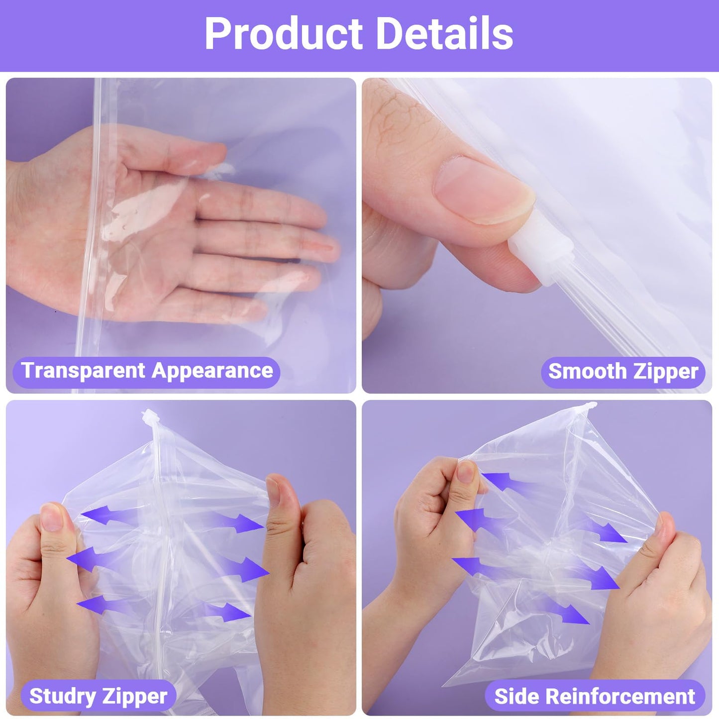 Svaldo Clear Zip Bags for Travel, 25Pcs 25 * 30cm Bikini Organiser Bags, Resealable and Reusable, Plastic Pouches for Swimsuit, Underwear, Cosmetics