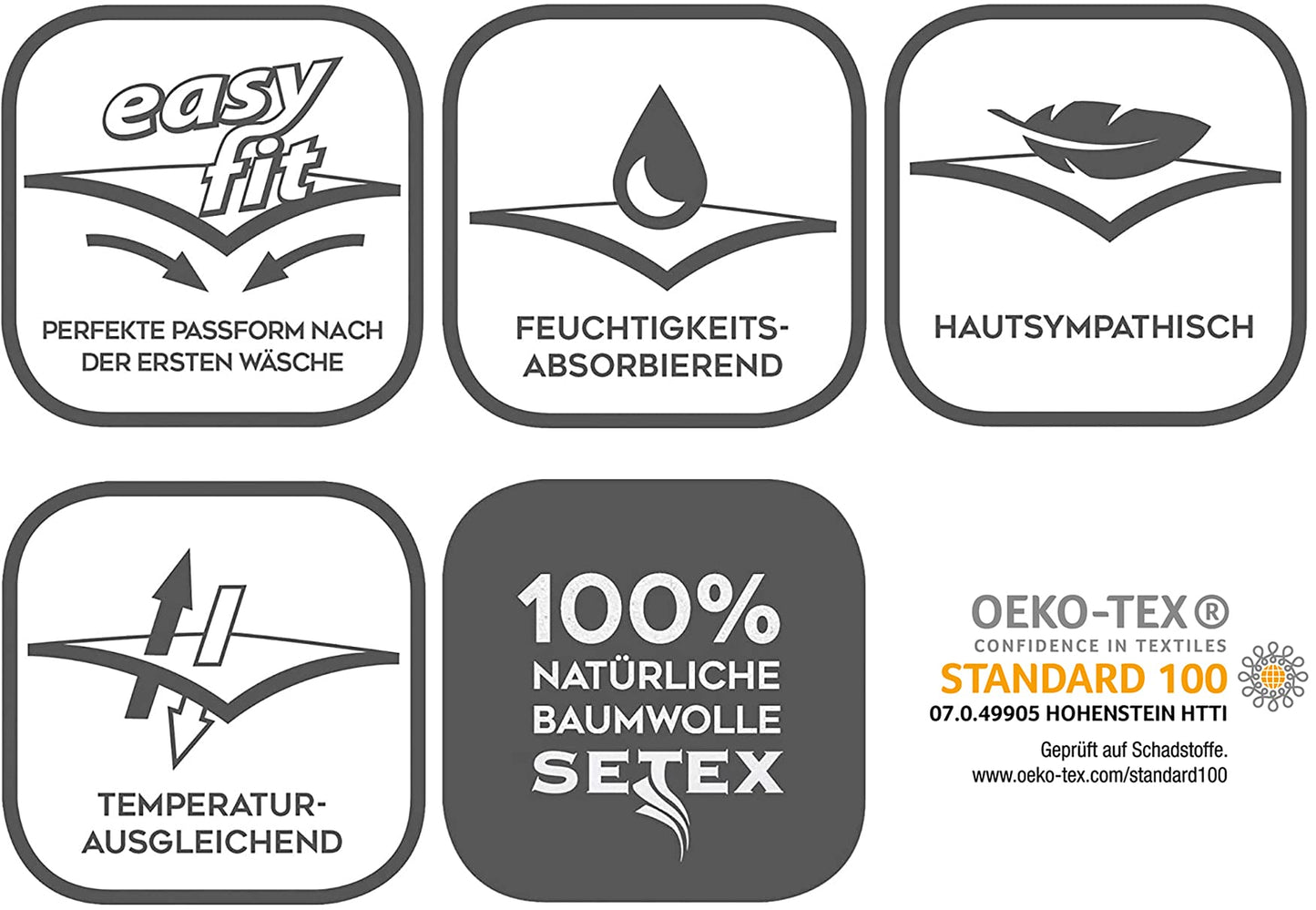 Setex kalmuck mattress protector, corner rubber, 100% cotton, classic, raw white, 2107, Cotton, natural, 100 x 200 cm
