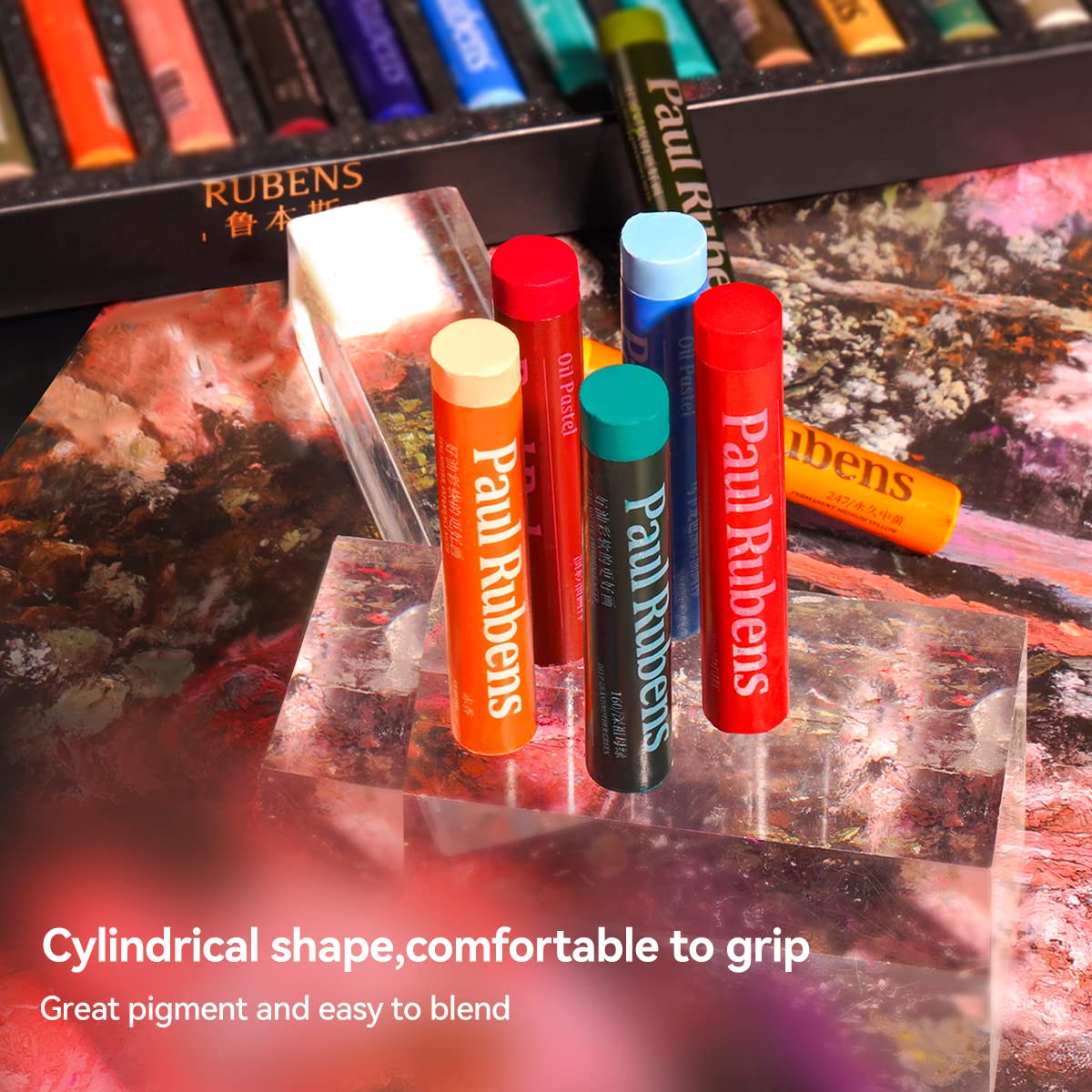 Paul Rubens Oil Pastels, 72 Floral Colors Artist Soft Oil Pastel Set Vibrant and Creamy, Pastels Art Supplies Suitable for Artists, Beginners,