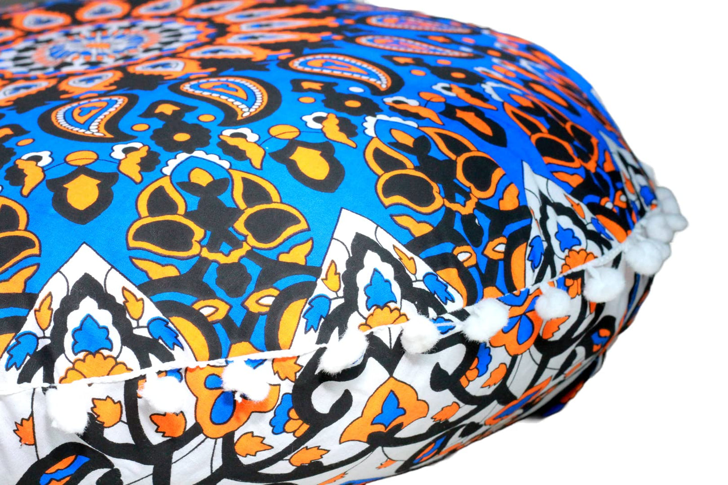 CRAFT KALA 22" Mandala Meditation Floor Pillows Cover Pouf Cover Round Seating Bohemian Mandala Cotton Floor Cushion Cover Outdoor Fireplace Seating