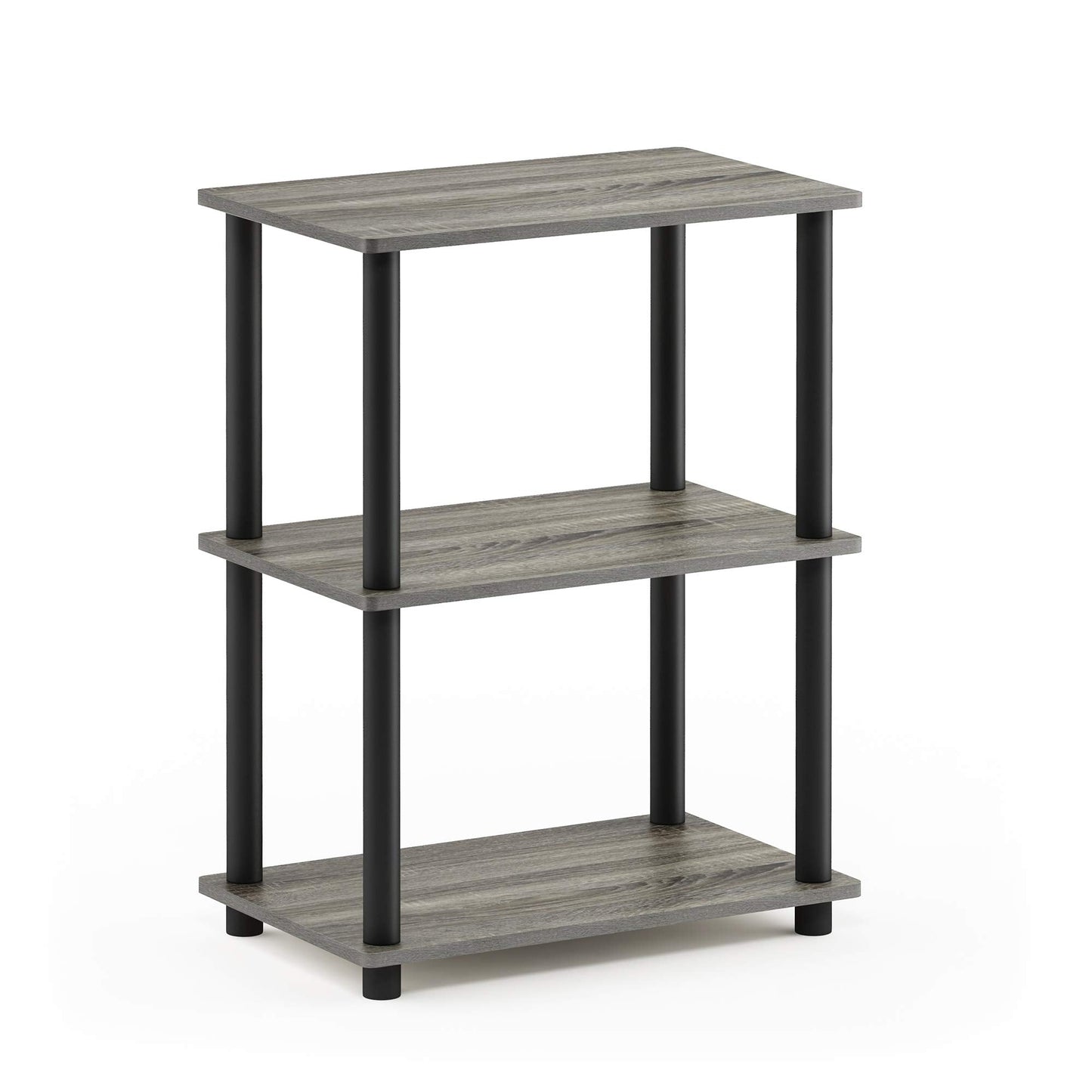 Furinno TURN-N-TUBE Storage Shelves, 3-Tier Book Shelf, Corner Shelf, Toolless Open Shelves, for Organization and Storage, Living Room, Garage