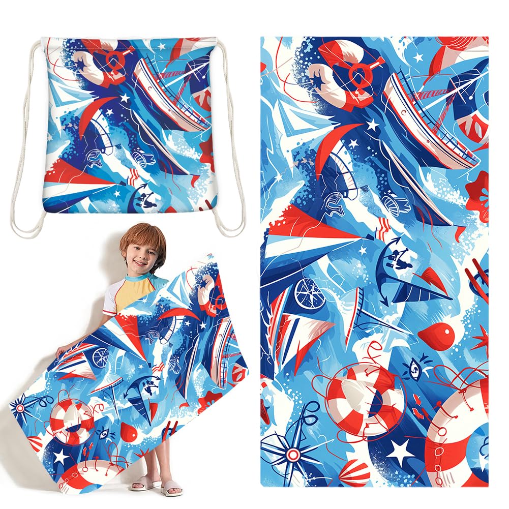 2-in-1 Foldable Beach Towel Microfibre Beach Towel for Adults Extra Large Beach Towels Foldable Sandproof Quick Dry Sandproof Foldable Storage for