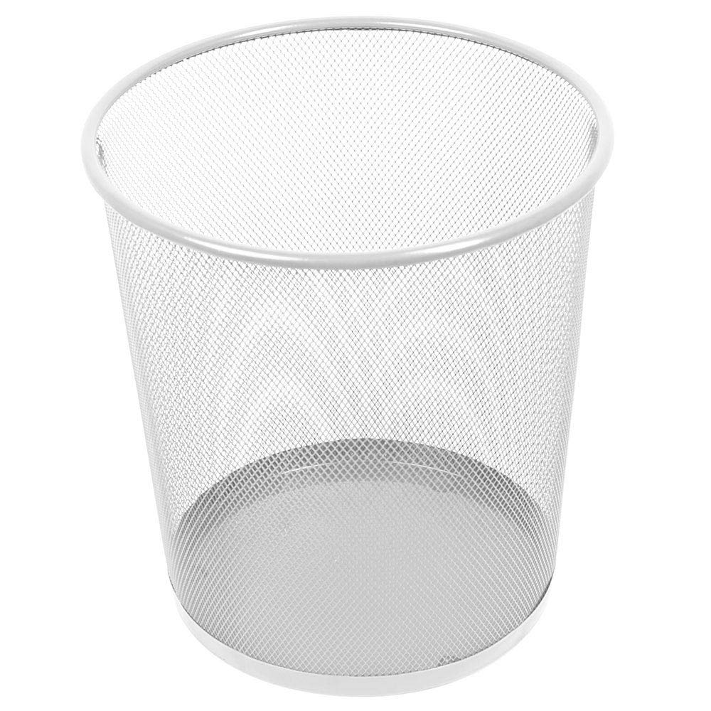Leviatan Wire Mesh Waste Paper Bin | 266 x 218 x 280 mm | for Home, Office, School | Office Trash Can 12 L | Pearl Color