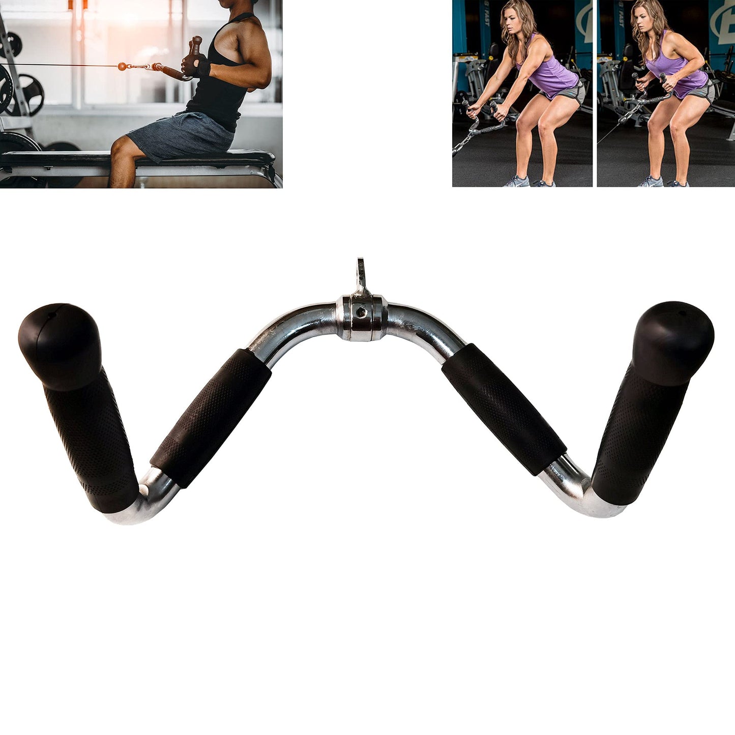 Barbell Cable Attachment For Cable Machines, Lat Pull Down Bar Cable Machine Attachments, Tricep Press Down Bar, Revolving Straight Curl Pulldown Bar