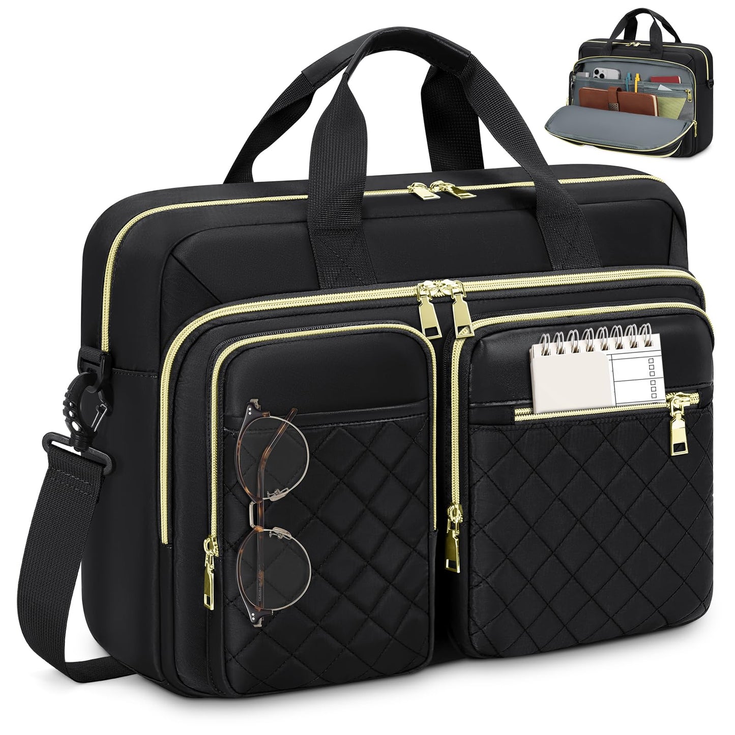RAINSMORE Laptop Bag for Women 17.3 inch Laptop Briefcase Large Laptop Case Work Computer Bag Messenger Bag for Women Business Office Travel College