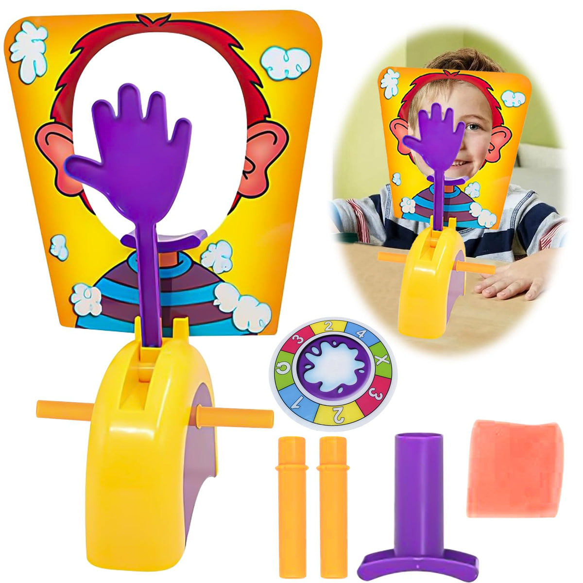 Pie Face Game, Pie in the Face-game, Parent-Child Interactive Toys, Party Fun Cake Cream Pie-face Family Party Fun Play, Pie-face Showdown Game for