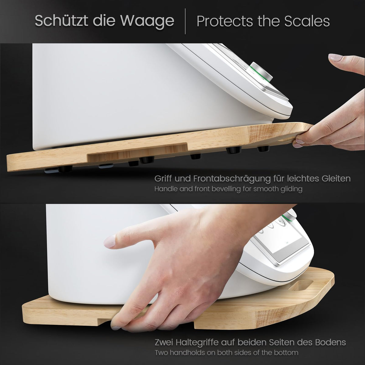 Siegvoll Thickened Sliding Board for Thermomix TM6 TM5 Rolling Board with Effortless Displacement, Thickened Wood Glider Accessories for Thermomix TM6